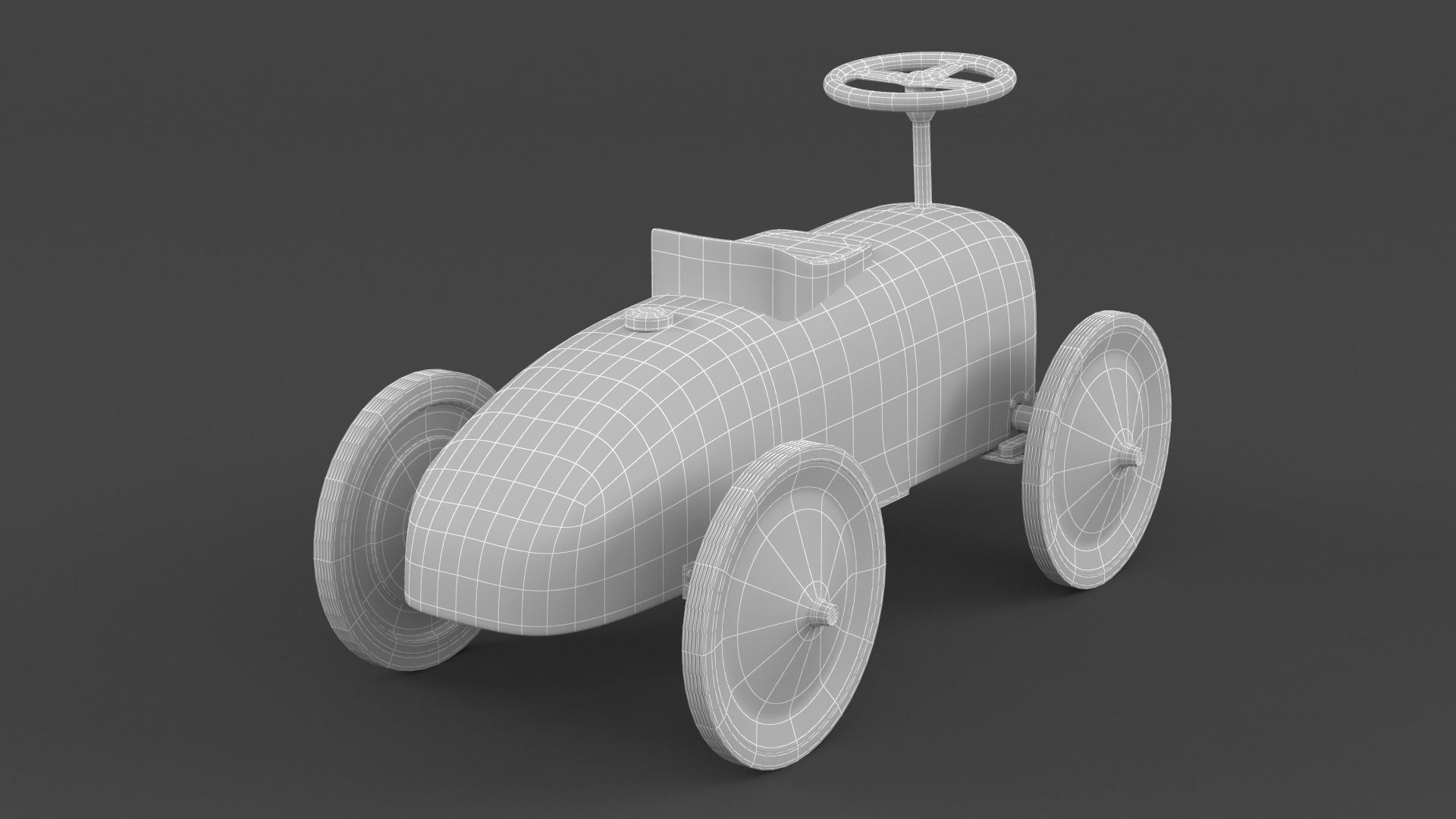 Retro Push Car 3D model_11