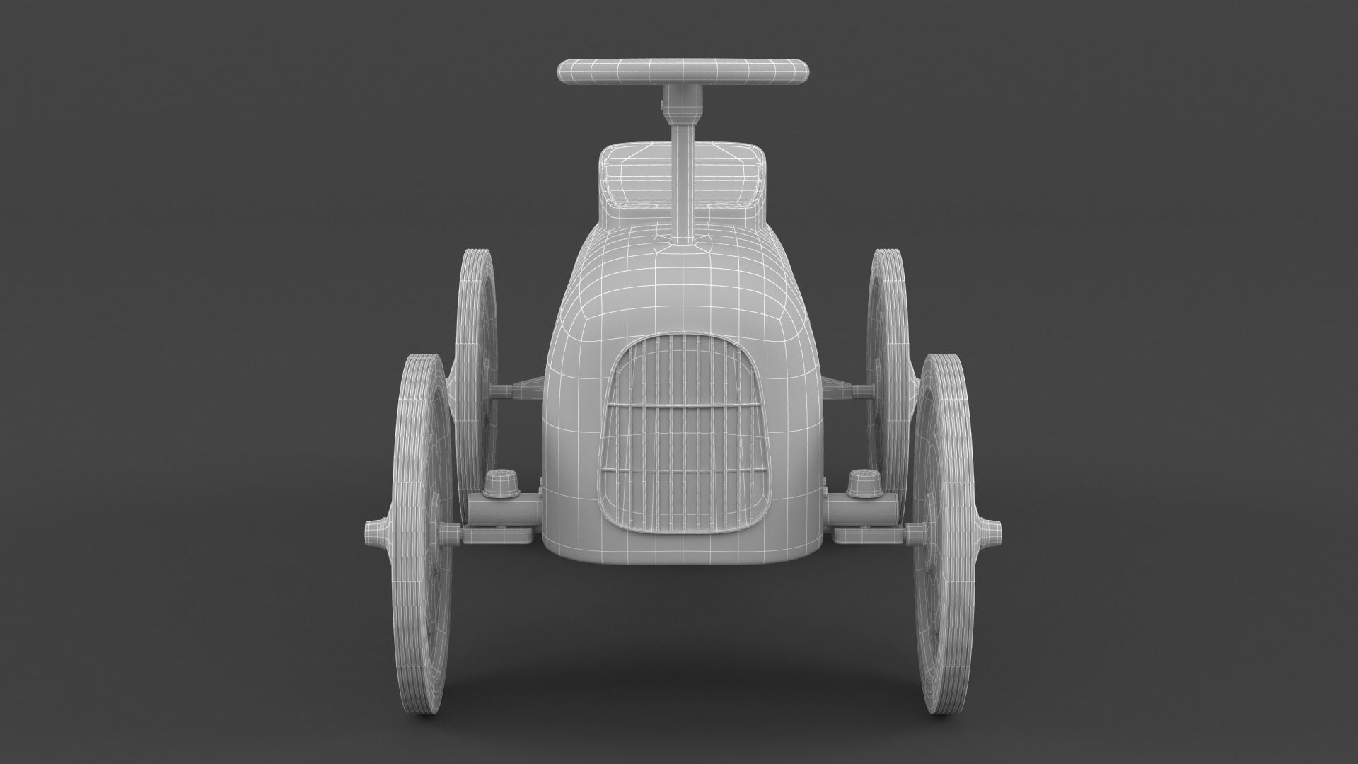 Retro Push Car 3D model_8
