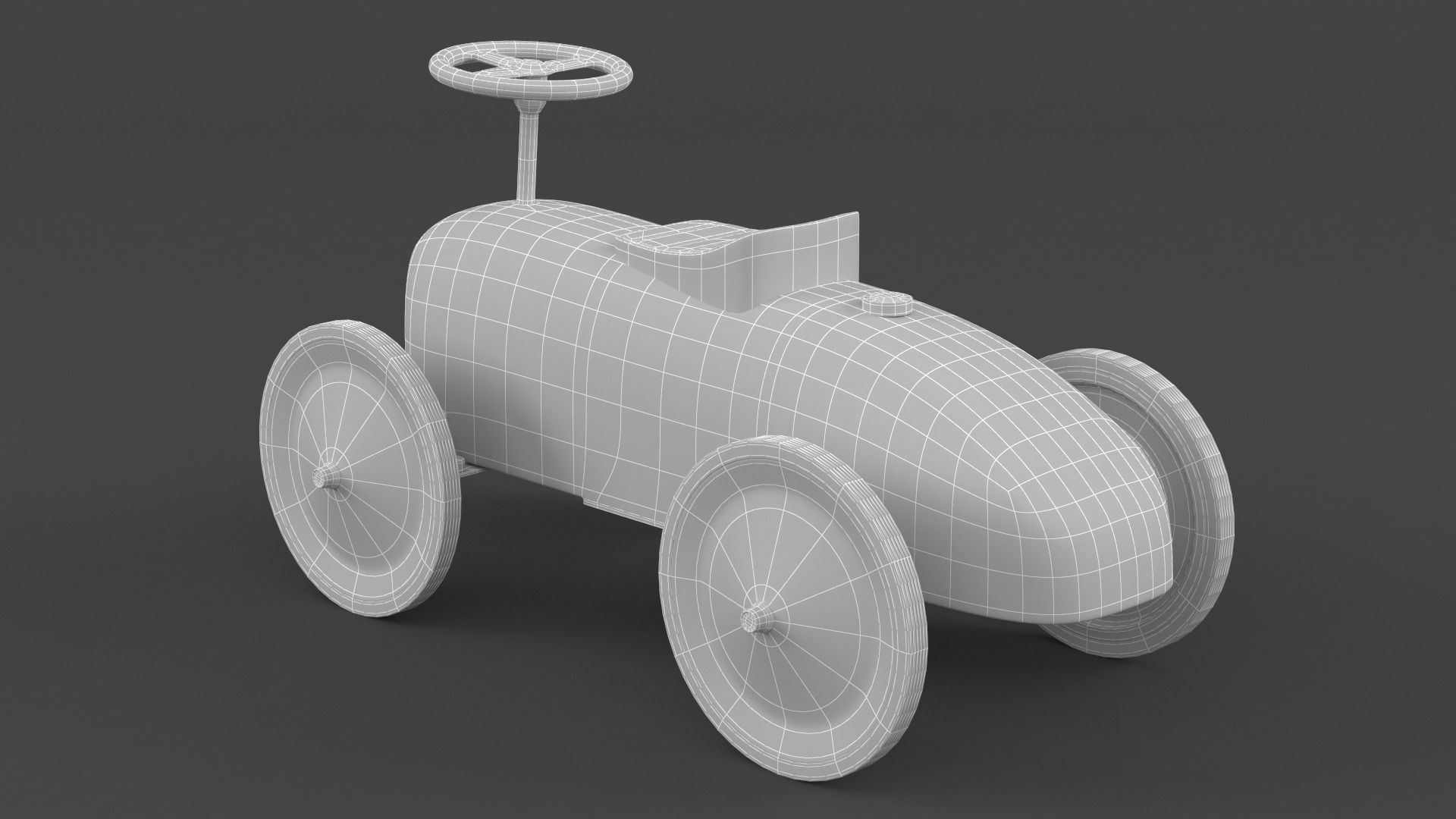Retro Push Car 3D model_12