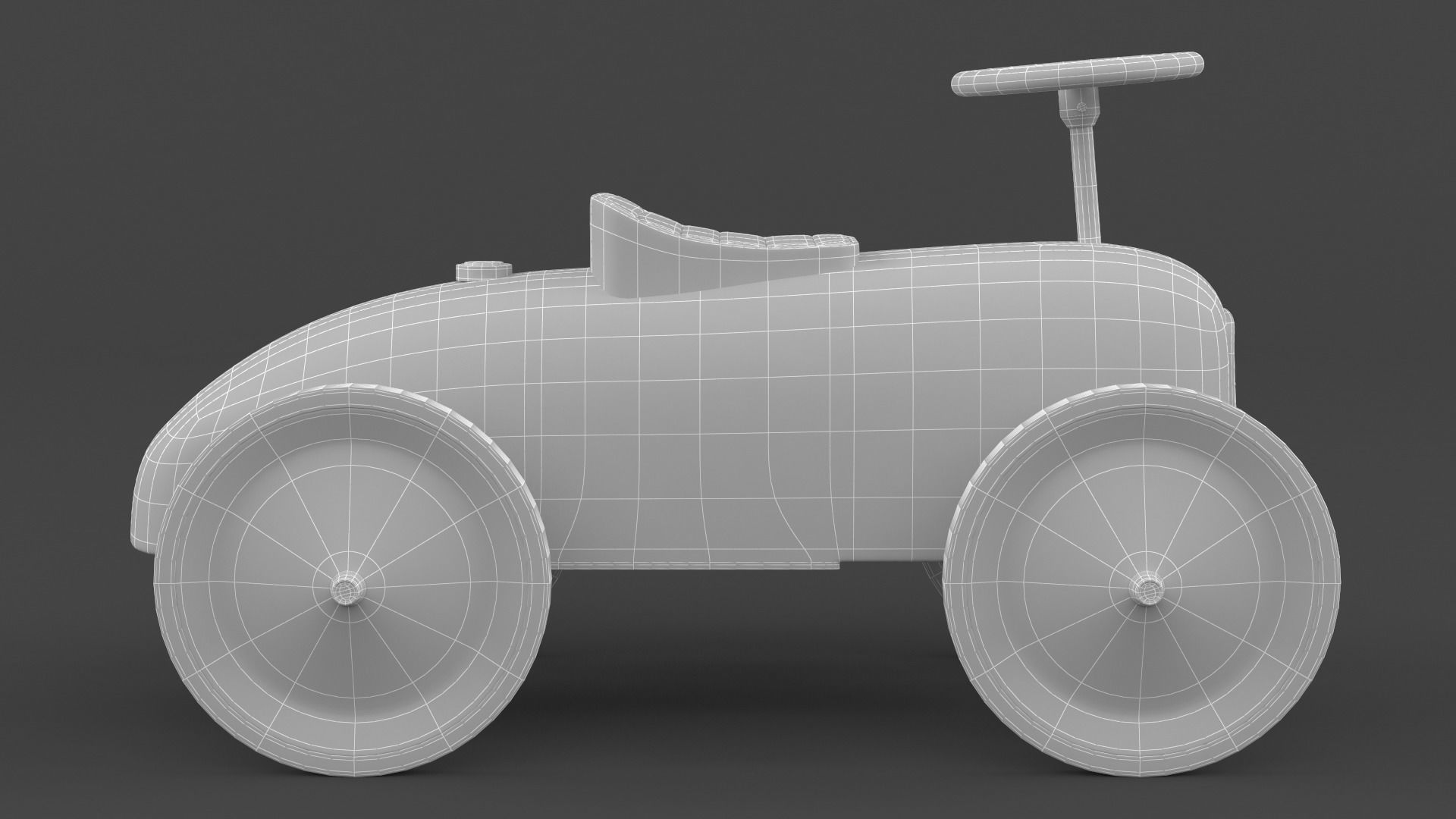 Retro Push Car 3D model_10