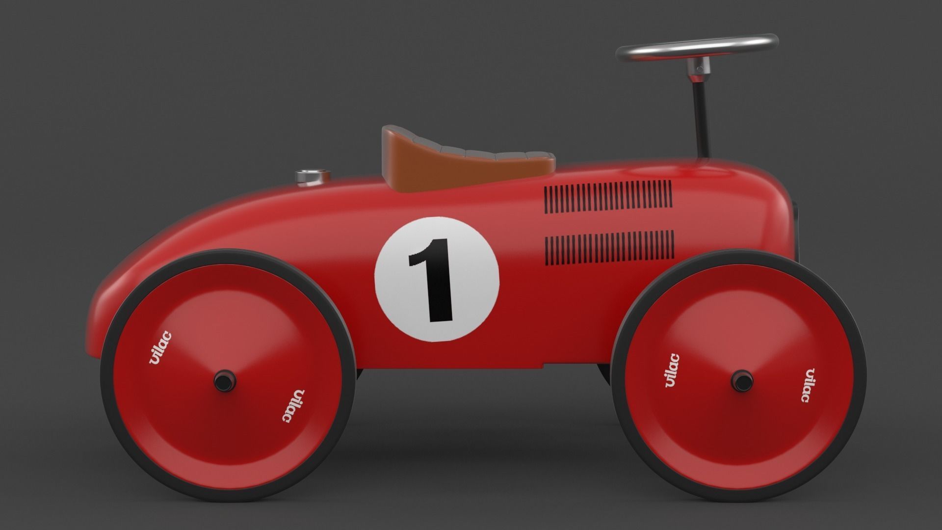 Retro Push Car 3D model_3