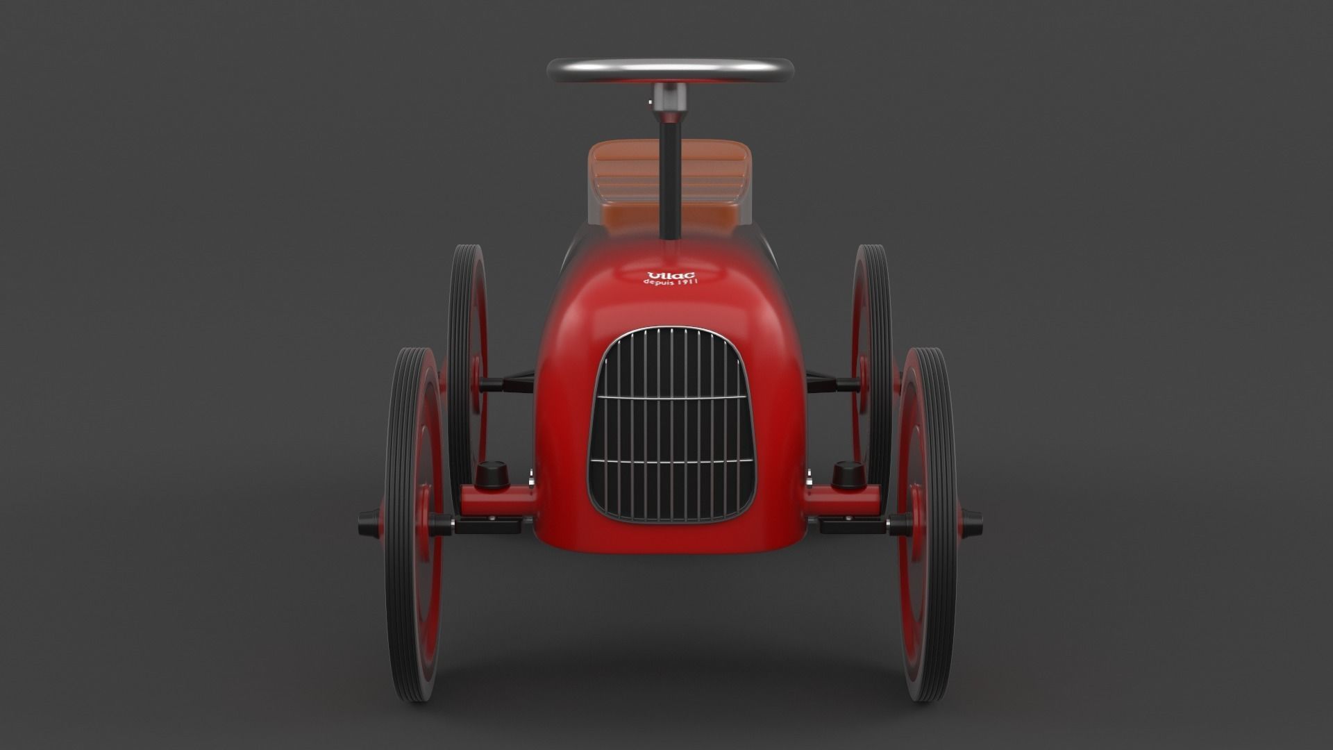 Retro Push Car 3D model_1