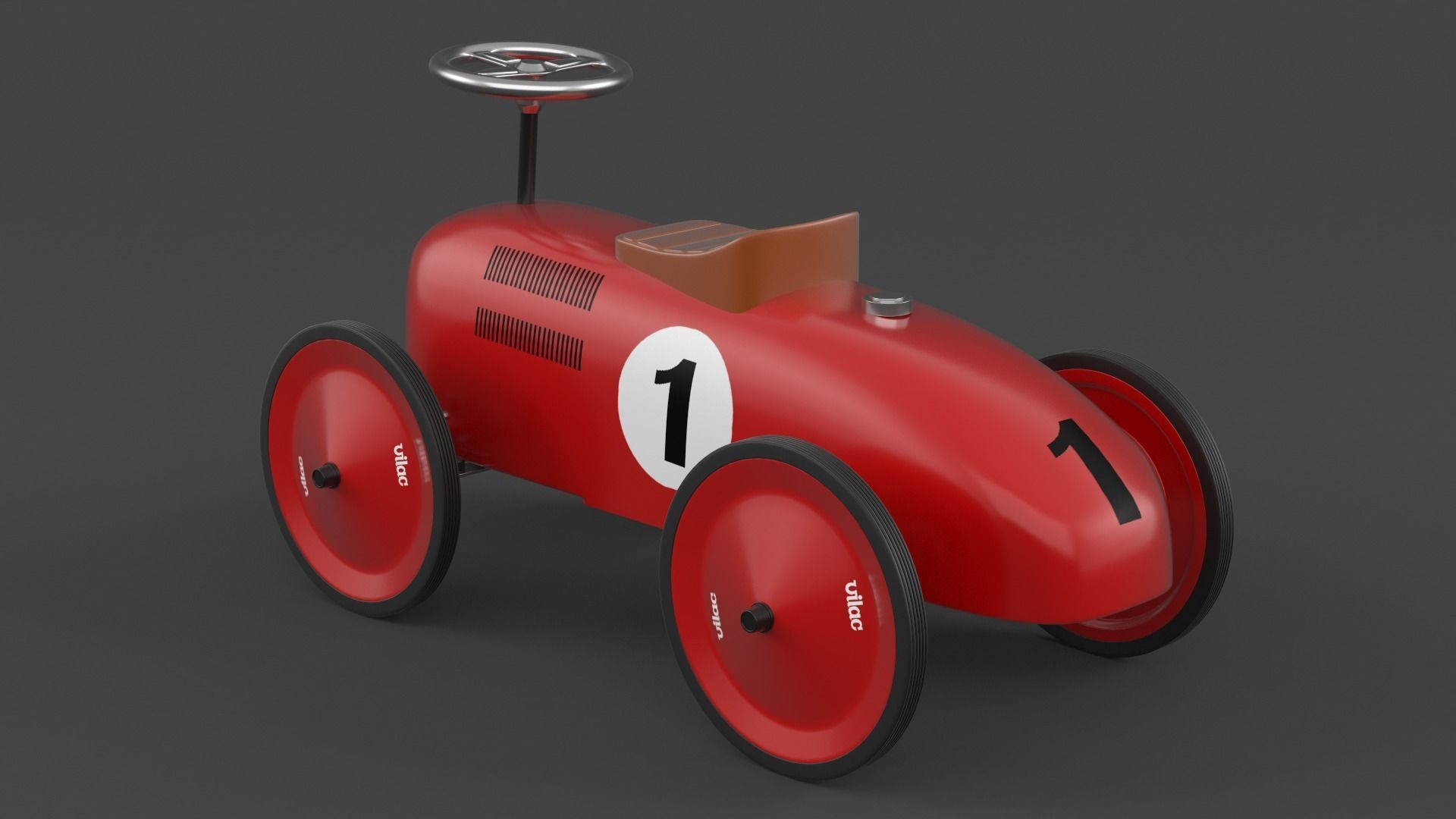 Retro Push Car 3D model_5