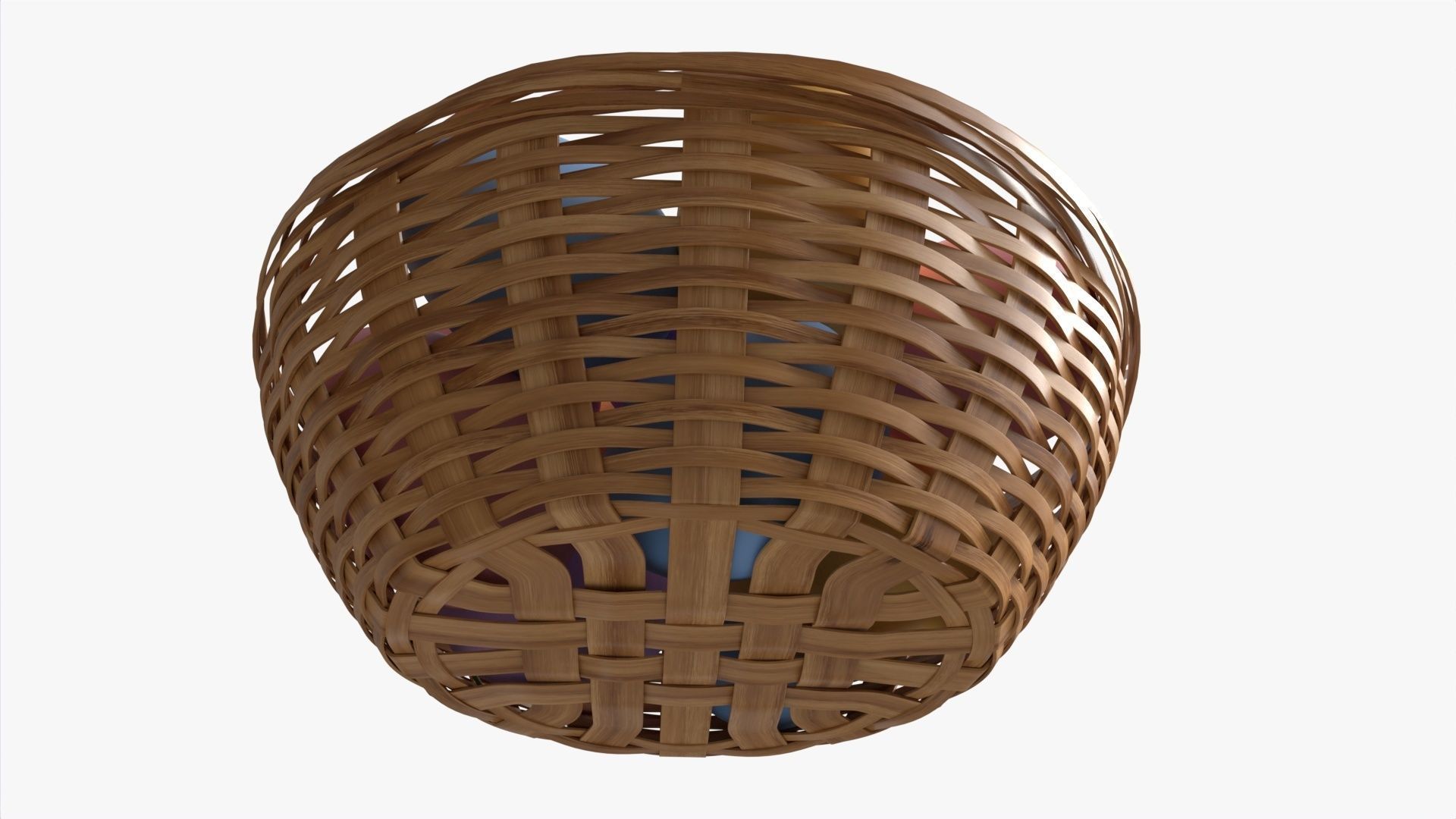 Easter Eggs in Wicker Basket Composition 3D model_4