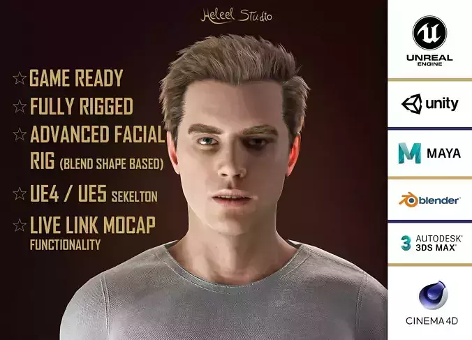 High Quality Realistic Casual Man in Short 