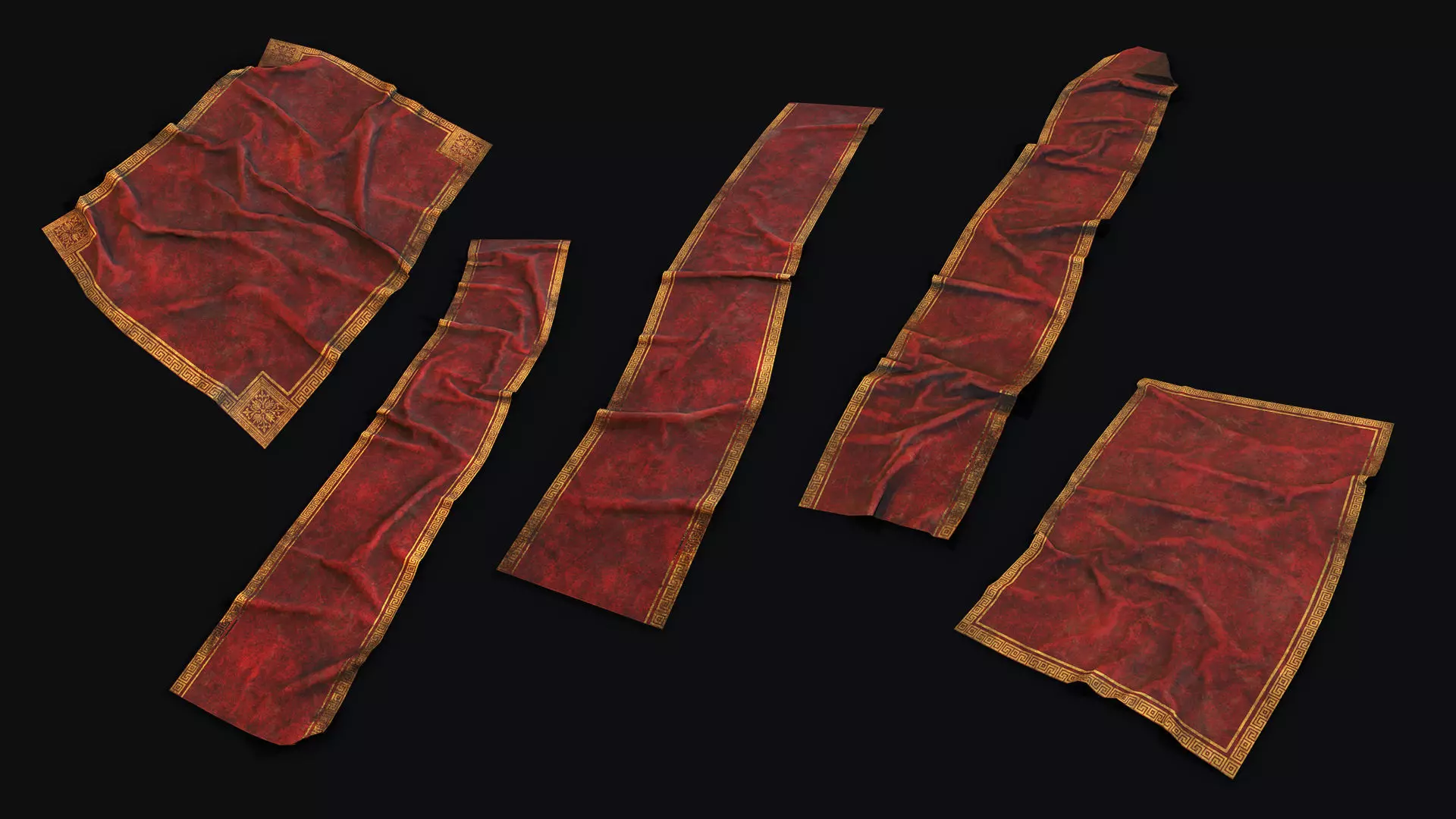 Old Carpet Collection Low-poly 3D model_0
