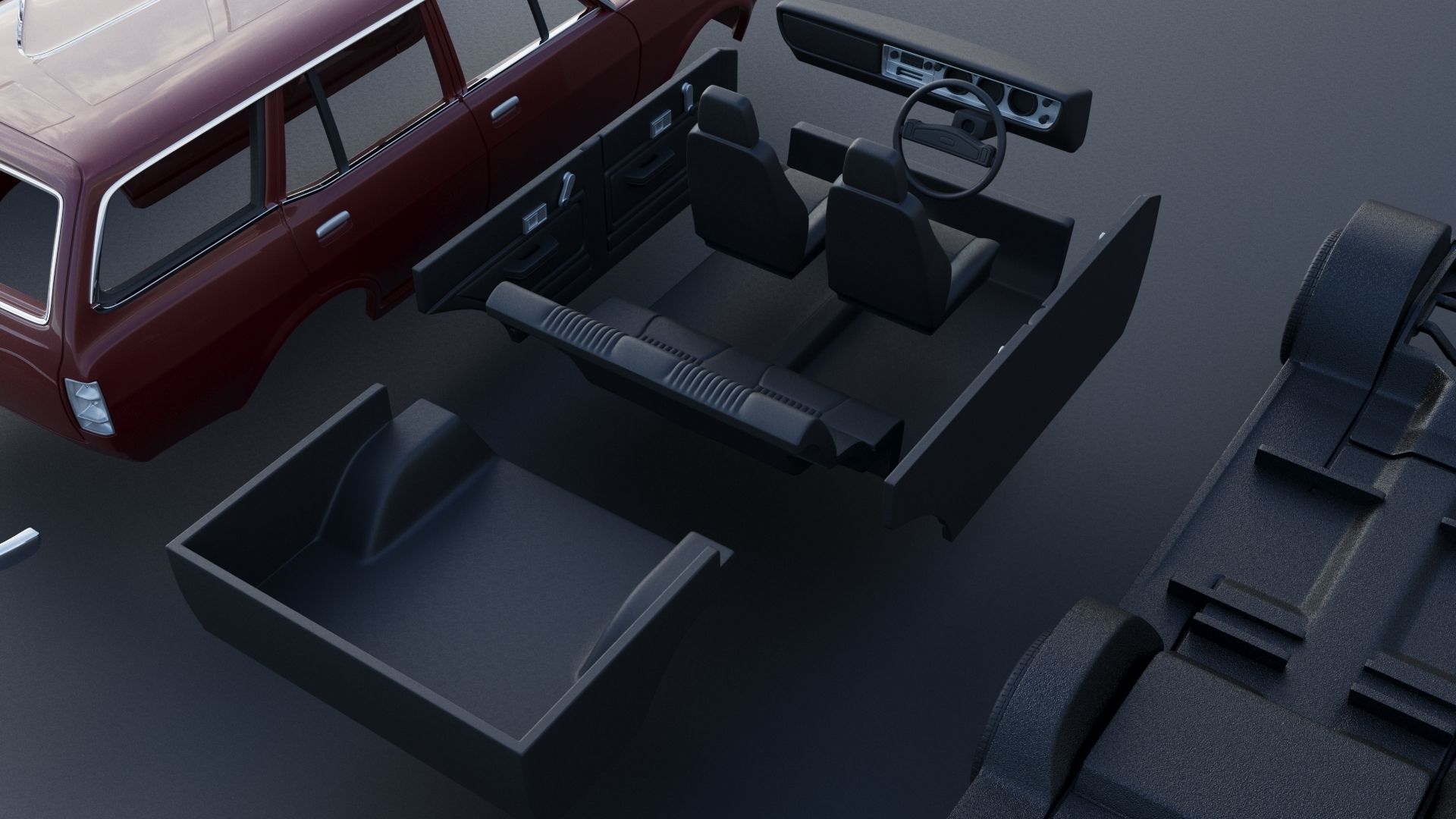 Datsun 1200 Wagon 1972 3D print model_19