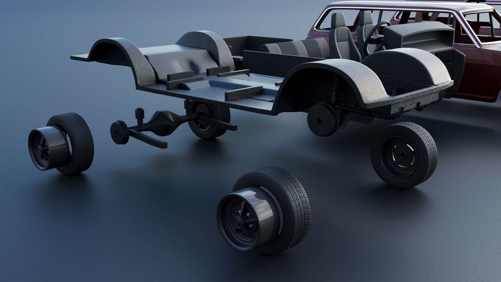 Datsun 1200 Wagon 1972 3D print model_20