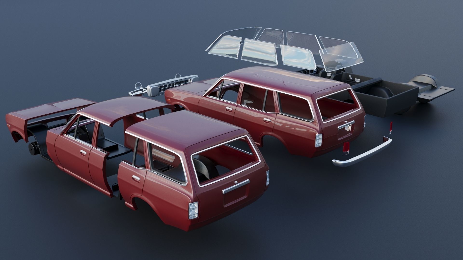 Datsun 1200 Wagon 1972 3D print model_13
