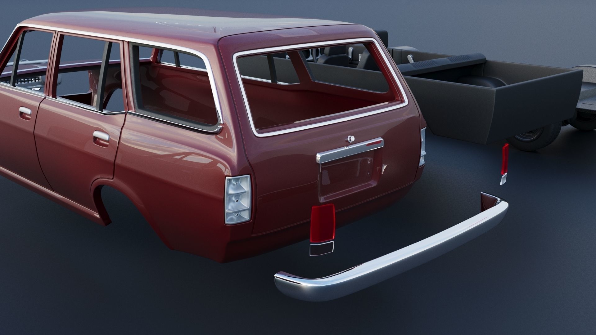 Datsun 1200 Wagon 1972 3D print model_15