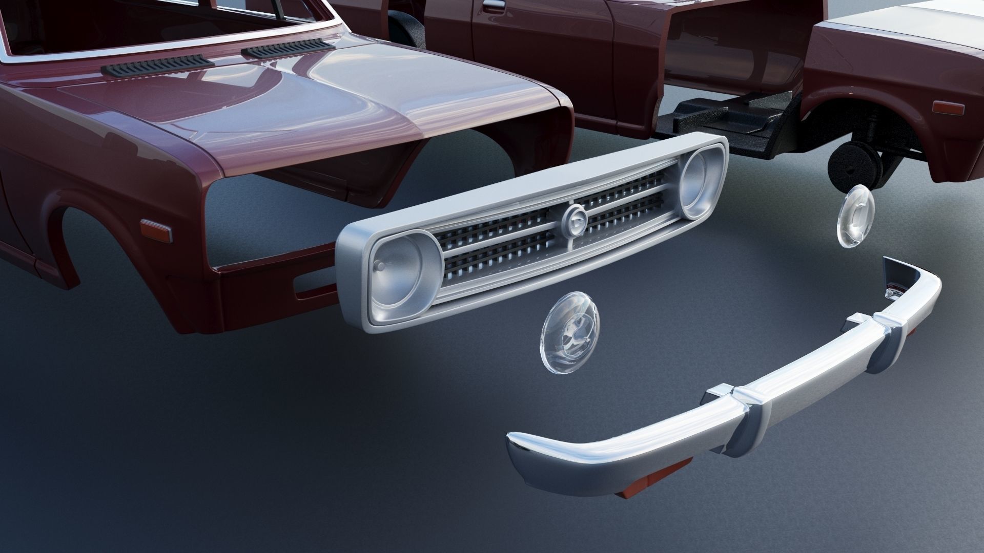 Datsun 1200 Wagon 1972 3D print model_16