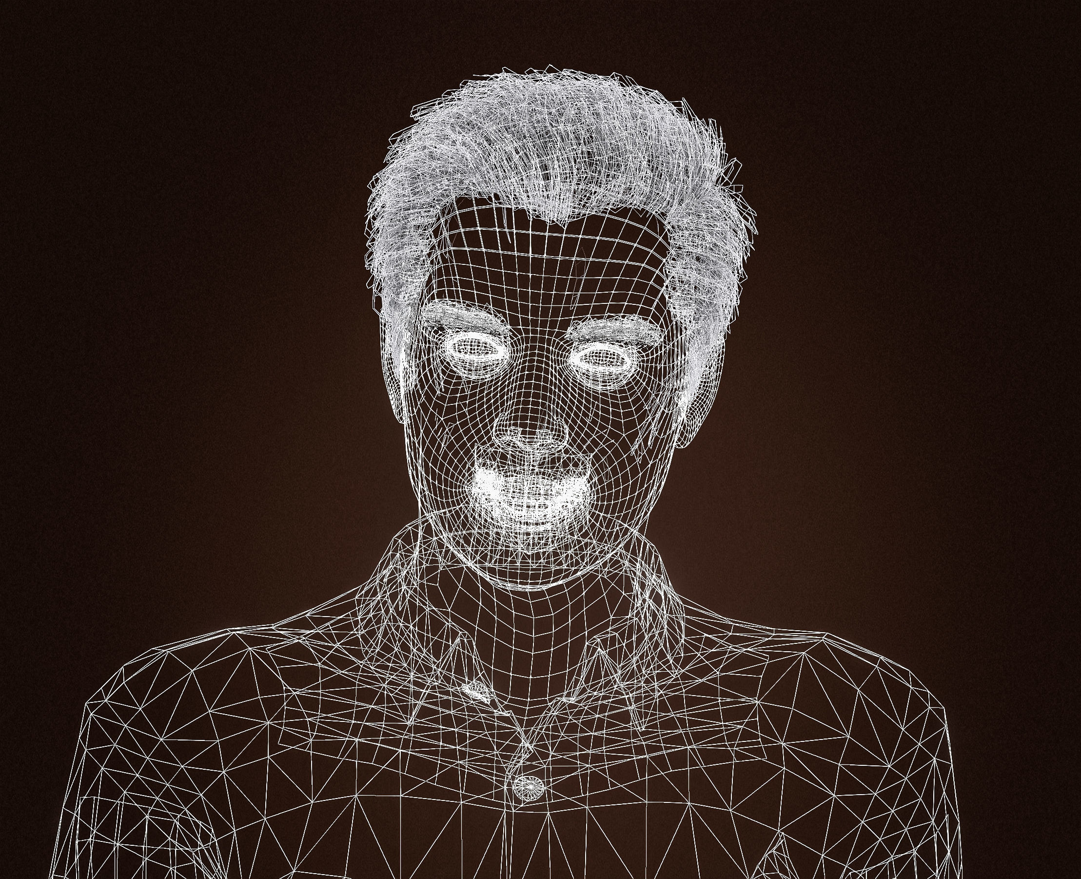 High Quality Realistic Casual Man Hawaiian Shirt Low-poly 3D model_17