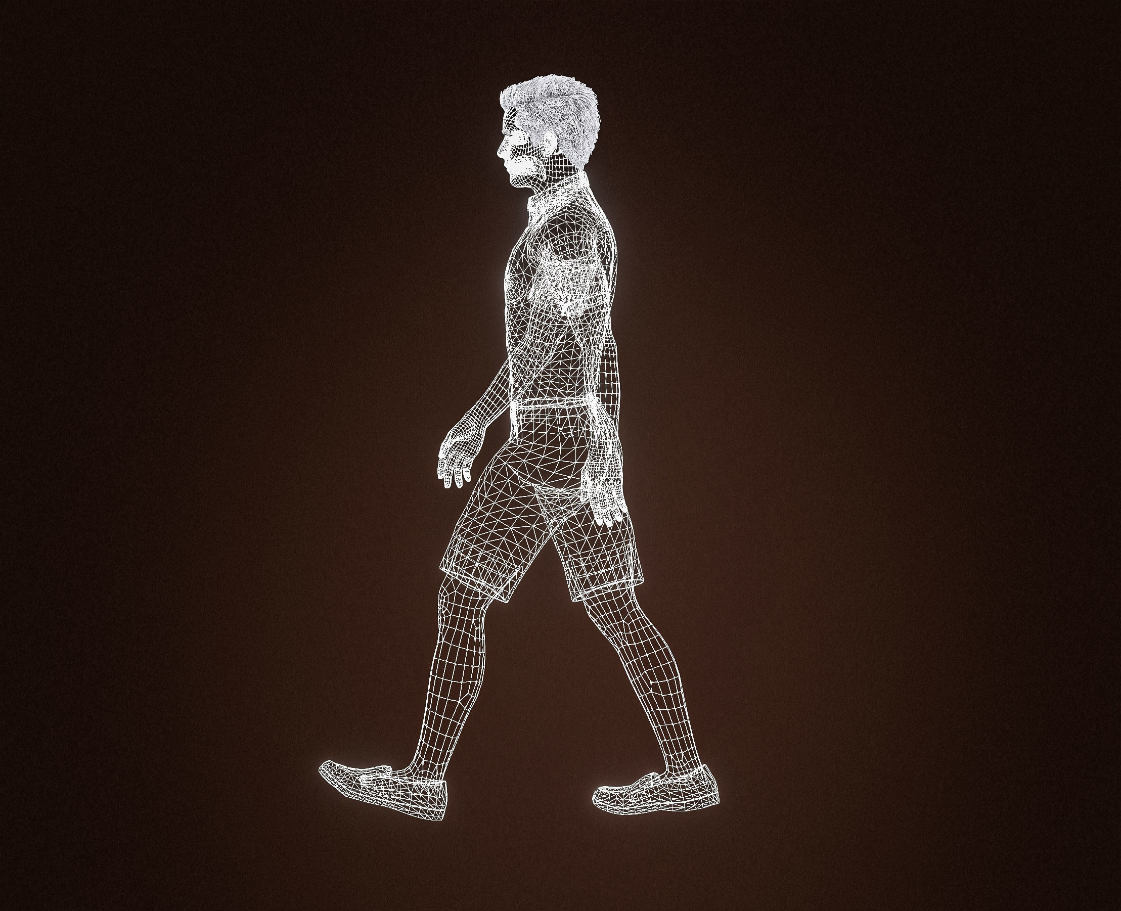 High Quality Realistic Casual Man Hawaiian Shirt Low-poly 3D model_16