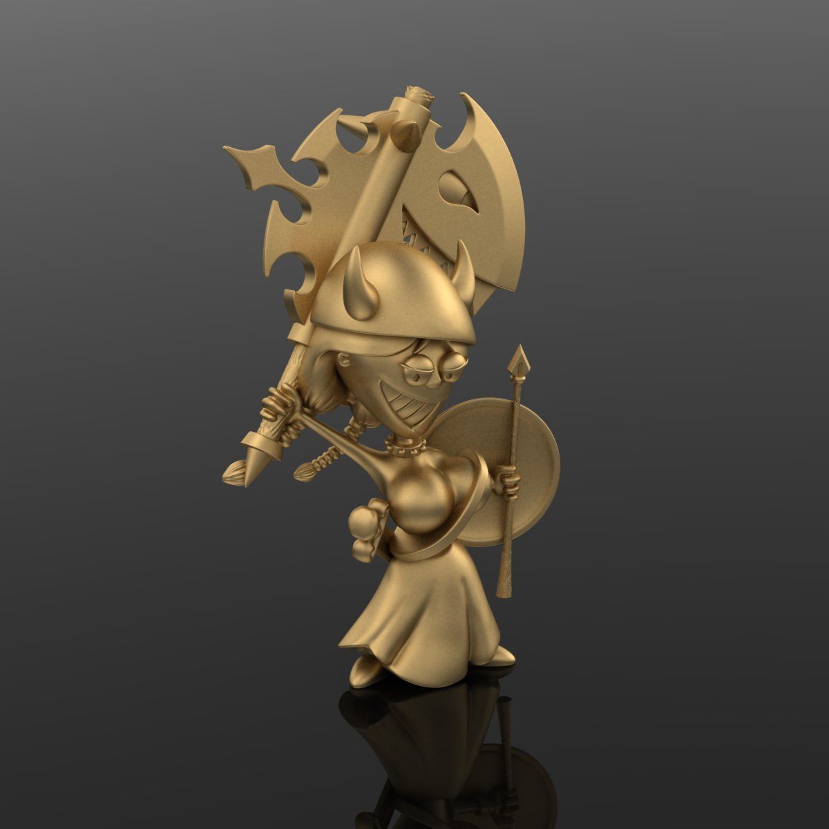 Woman Warrior 3DM STL OBJ model for 3D printing and CNC 3D print model_2