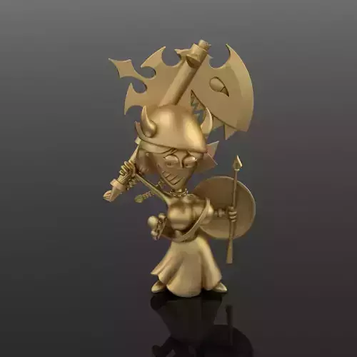 Woman Warrior 3DM STL OBJ model for 3D printing and CNC