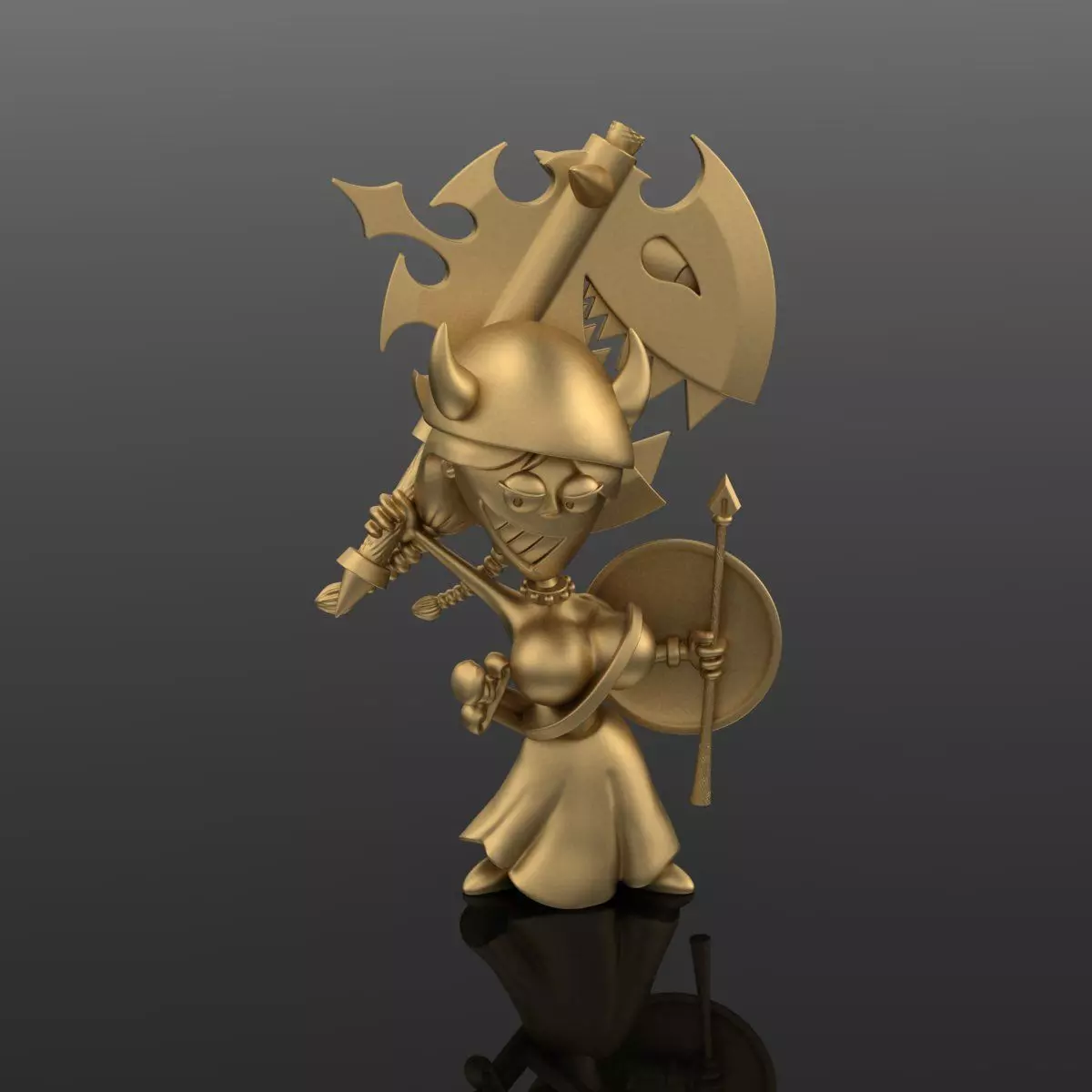 Woman Warrior 3DM STL OBJ model for 3D printing and CNC 3D print model_0