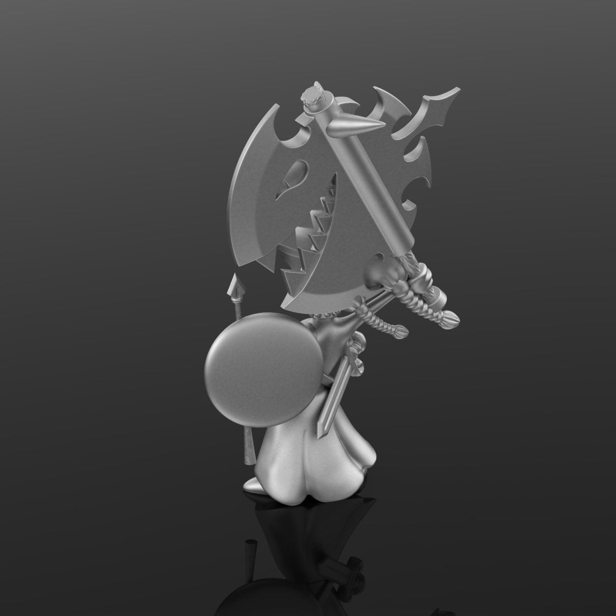 Woman Warrior 3DM STL OBJ model for 3D printing and CNC 3D print model_6