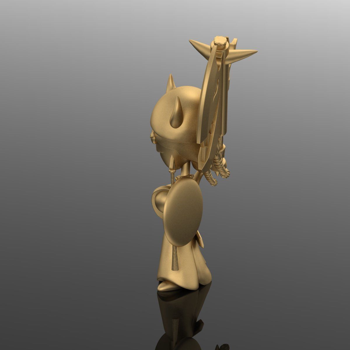 Woman Warrior 3DM STL OBJ model for 3D printing and CNC 3D print model_3