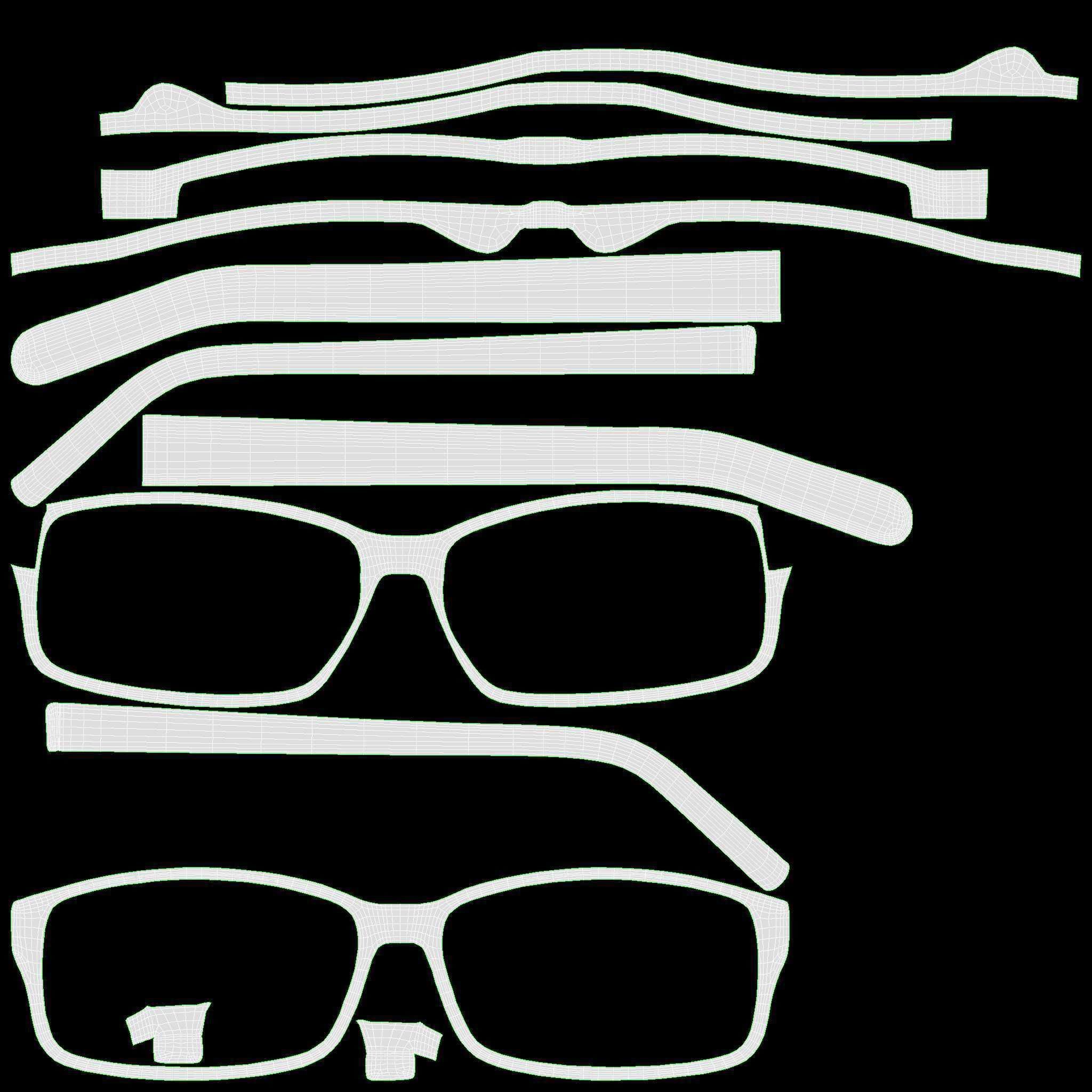 Modern Cat Eye-shaped glasses 3D model_11