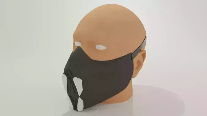 Mask fangs with opening mechanism 3D print model
