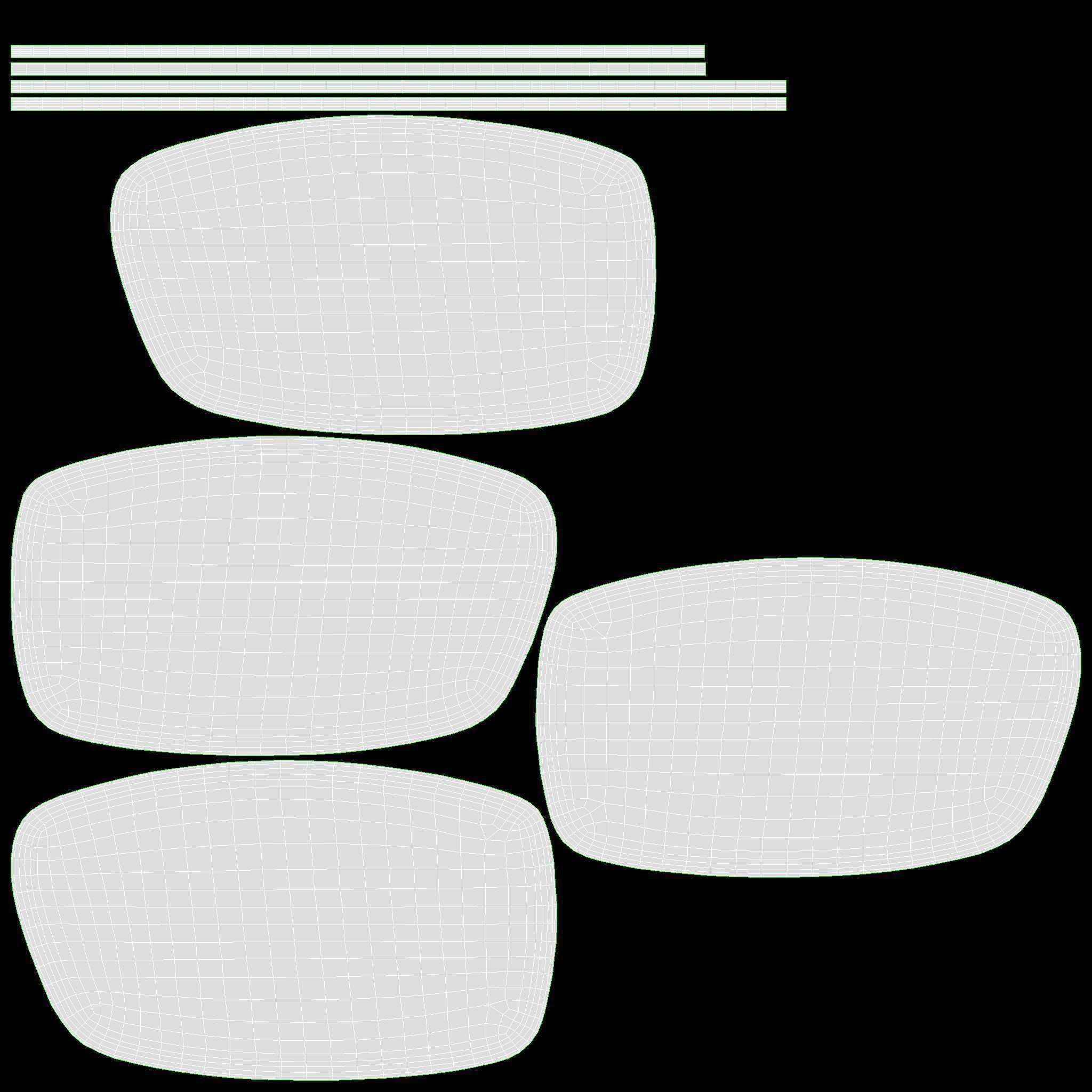 Modern Cat Eye-shaped glasses folded 3D model_8