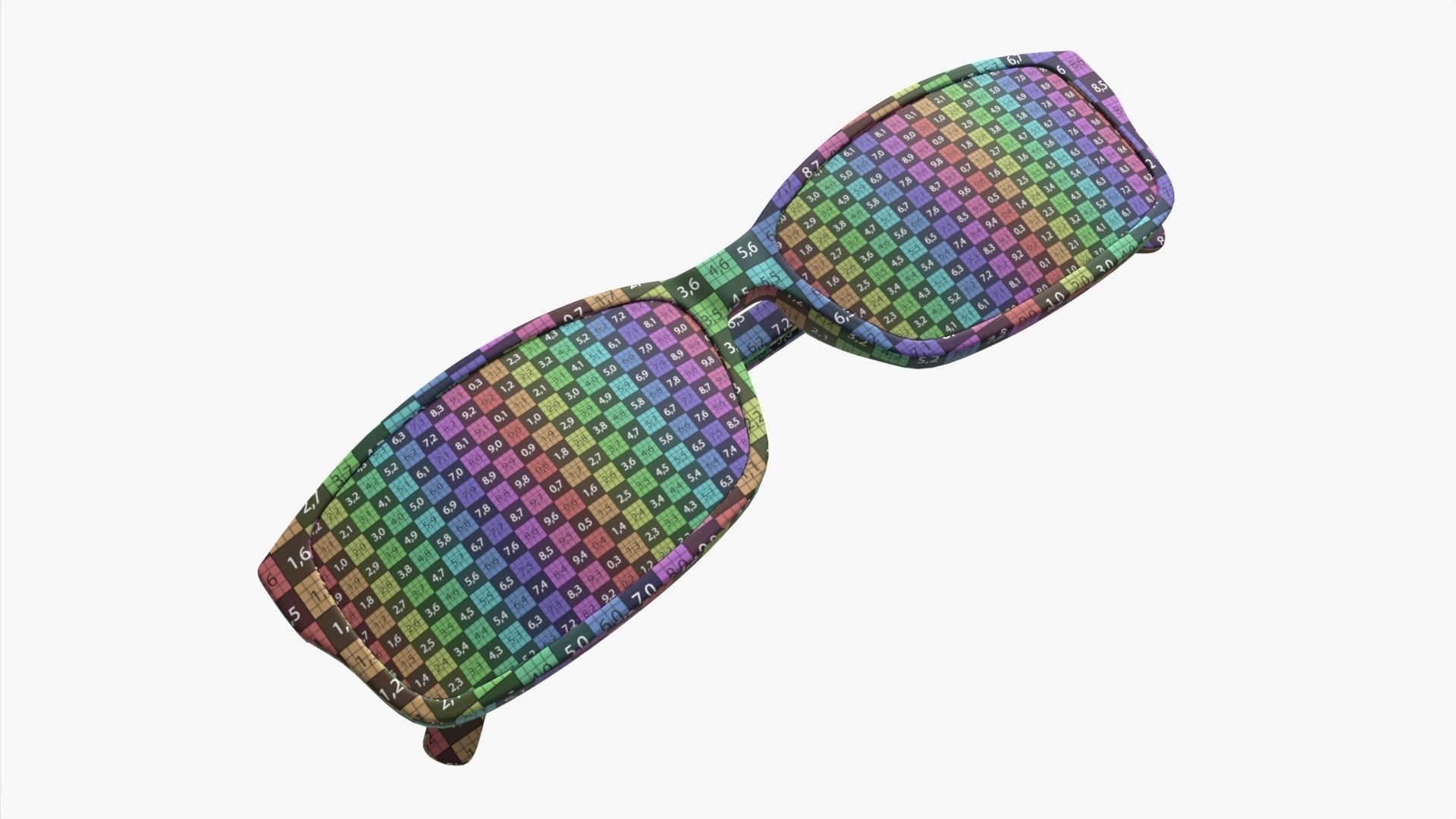 Modern Cat Eye-shaped glasses folded 3D model_7