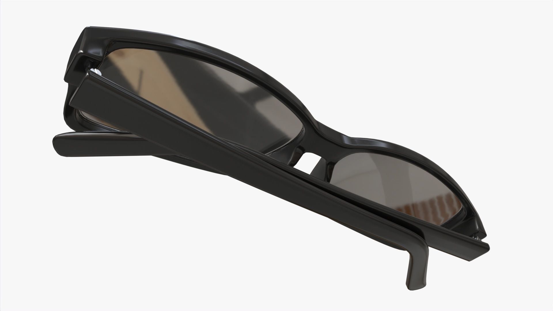 Modern Cat Eye-shaped glasses folded 3D model_3