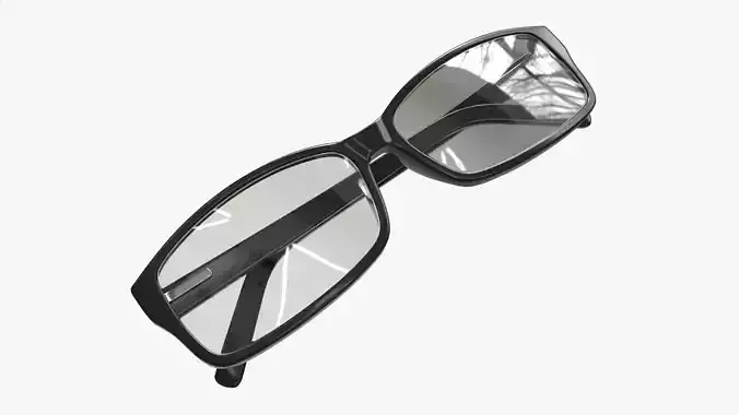 Modern Cat Eye-shaped glasses folded 3D model