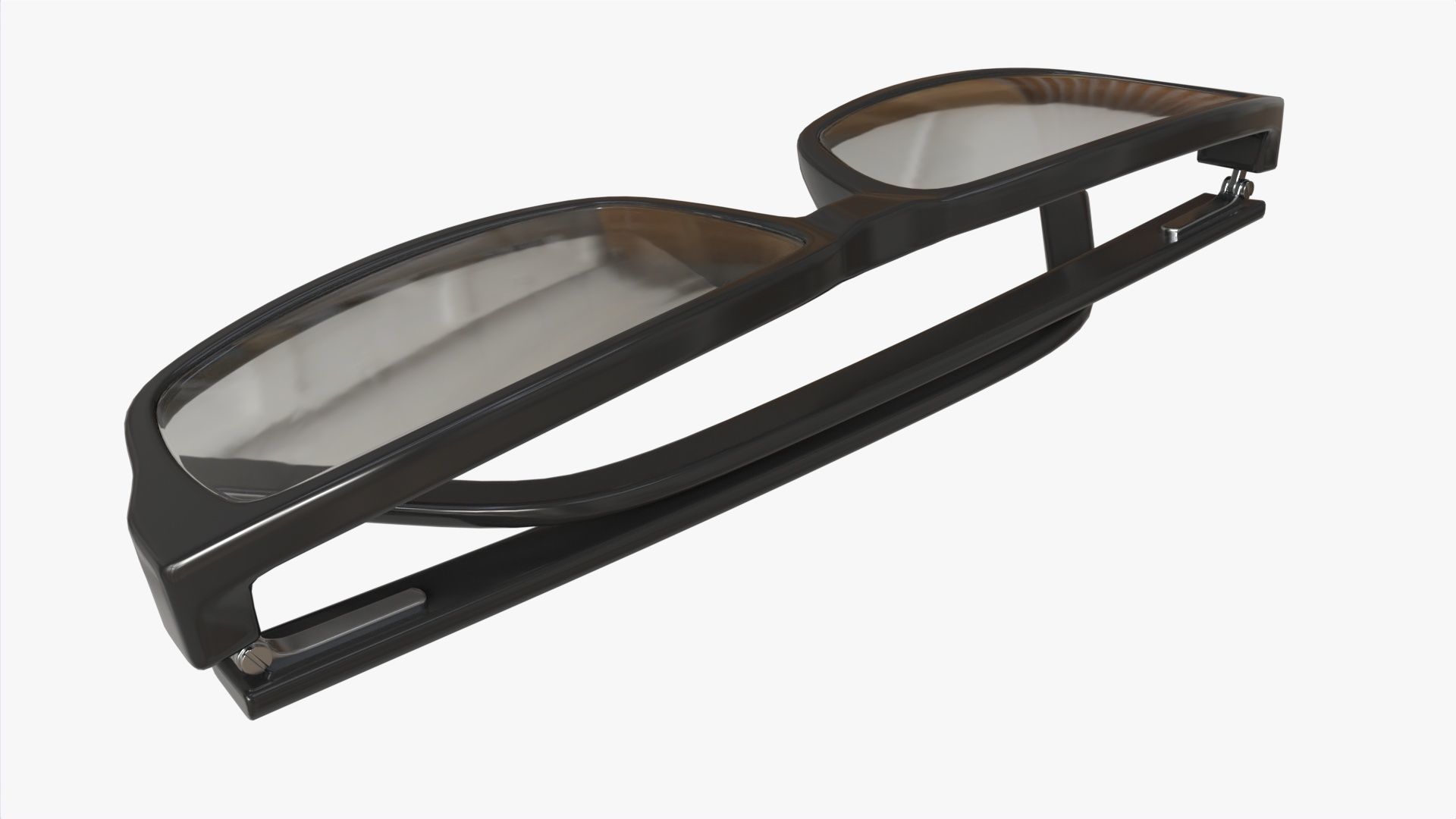 Modern Cat Eye-shaped glasses folded 3D model_1