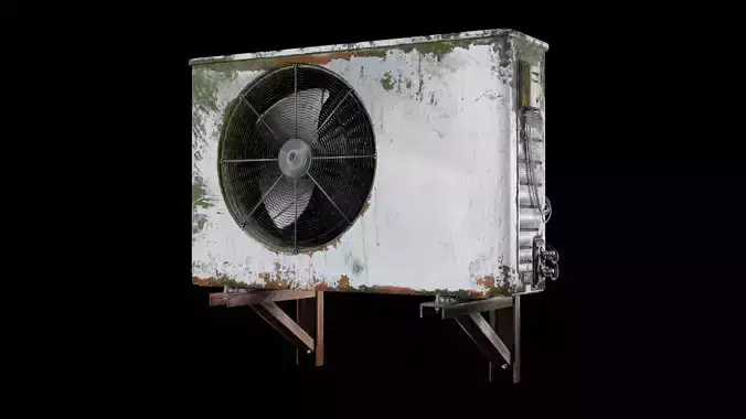 Old Rusty Air Conditioner Low Poly