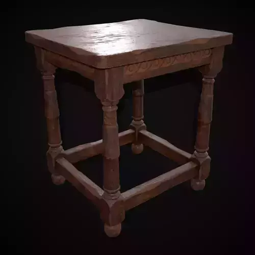 Medieval Antique End Table Low-poly 3D model Medieval Antique End Table Low-poly 3D model
