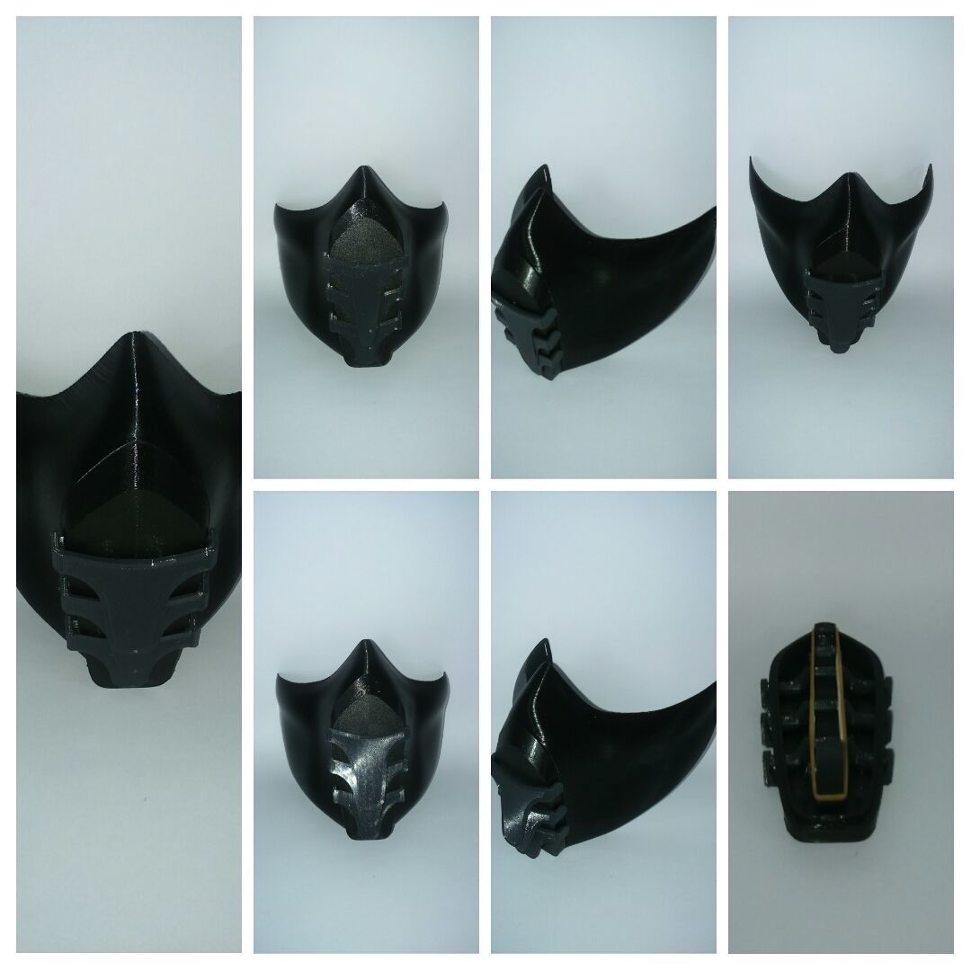 Mask lapels with opening mechanism 3D print model_6