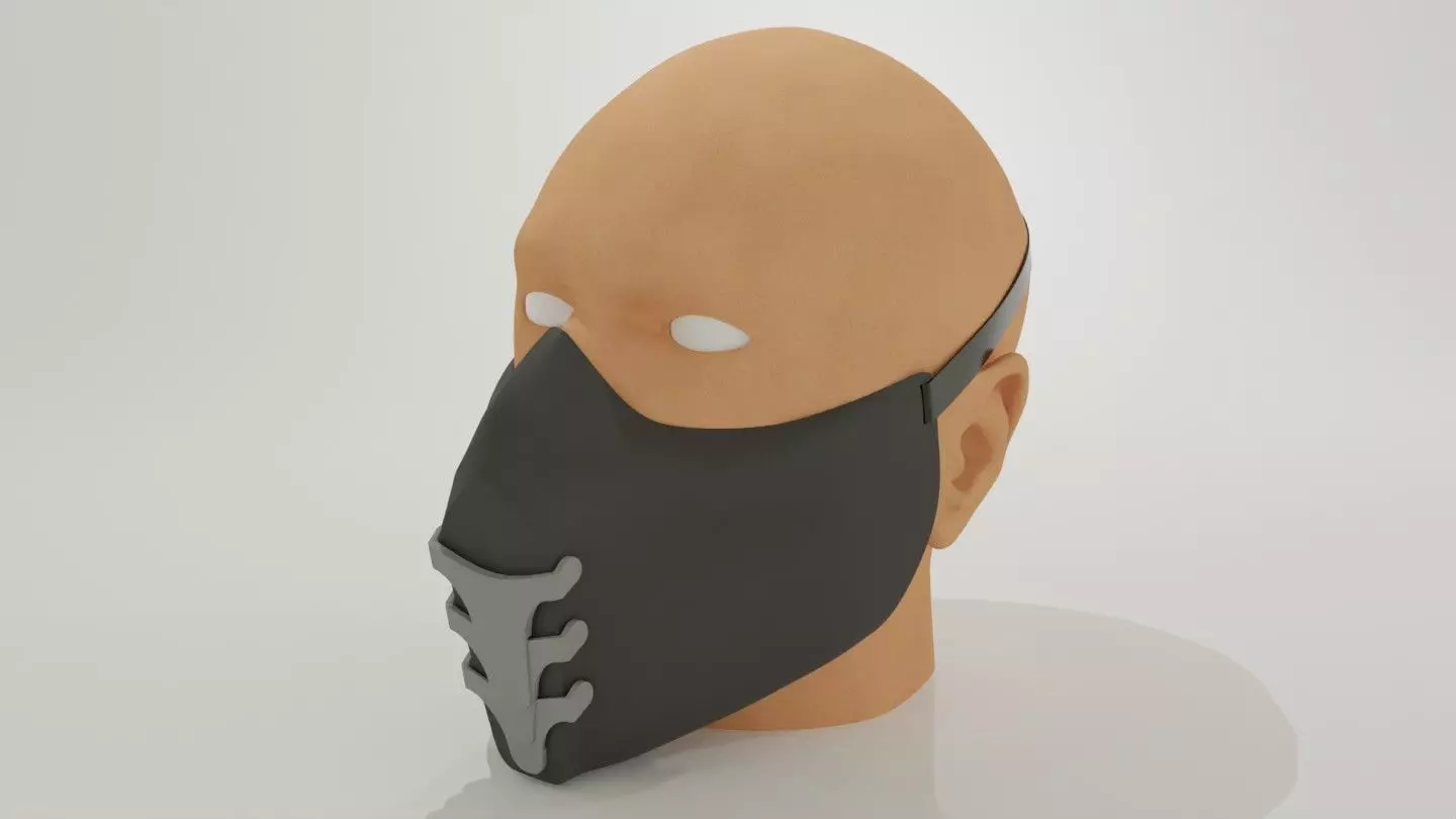 Mask lapels with opening mechanism 3D print model_0