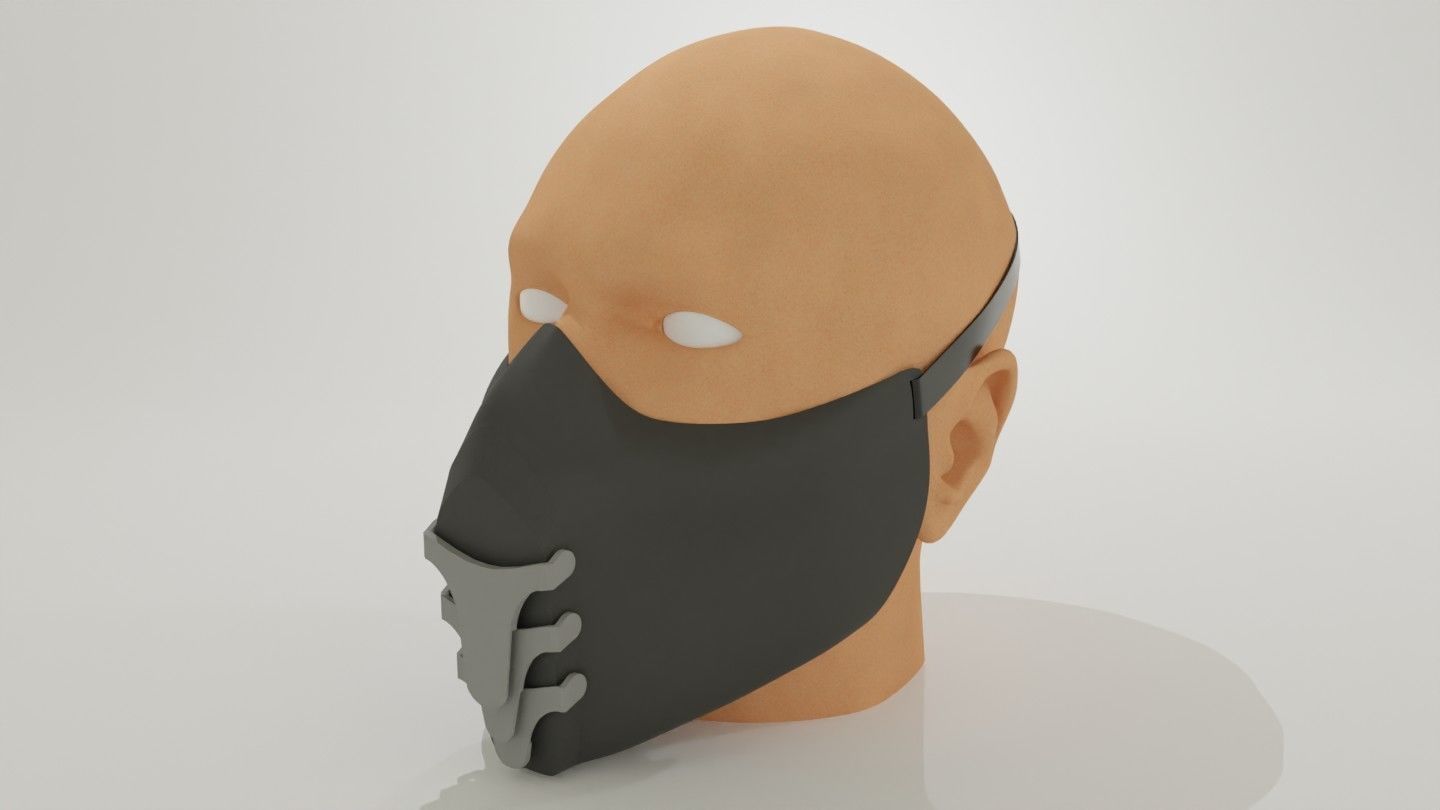 Mask lapels with opening mechanism 3D print model_2