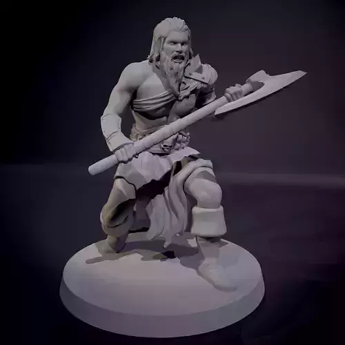 Male Barbarian Miniature 3D print model