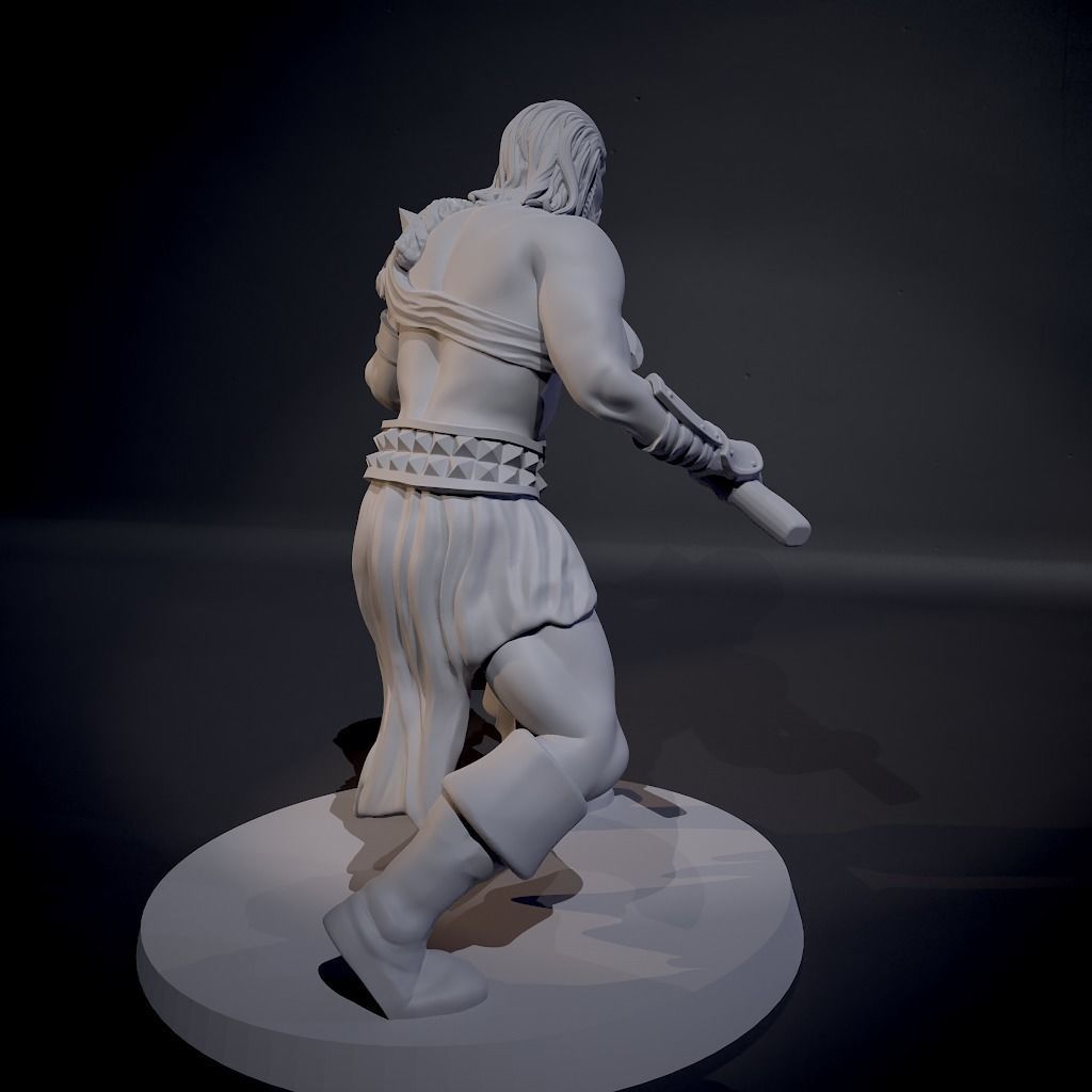 Male Barbarian Miniature 3D print model_8