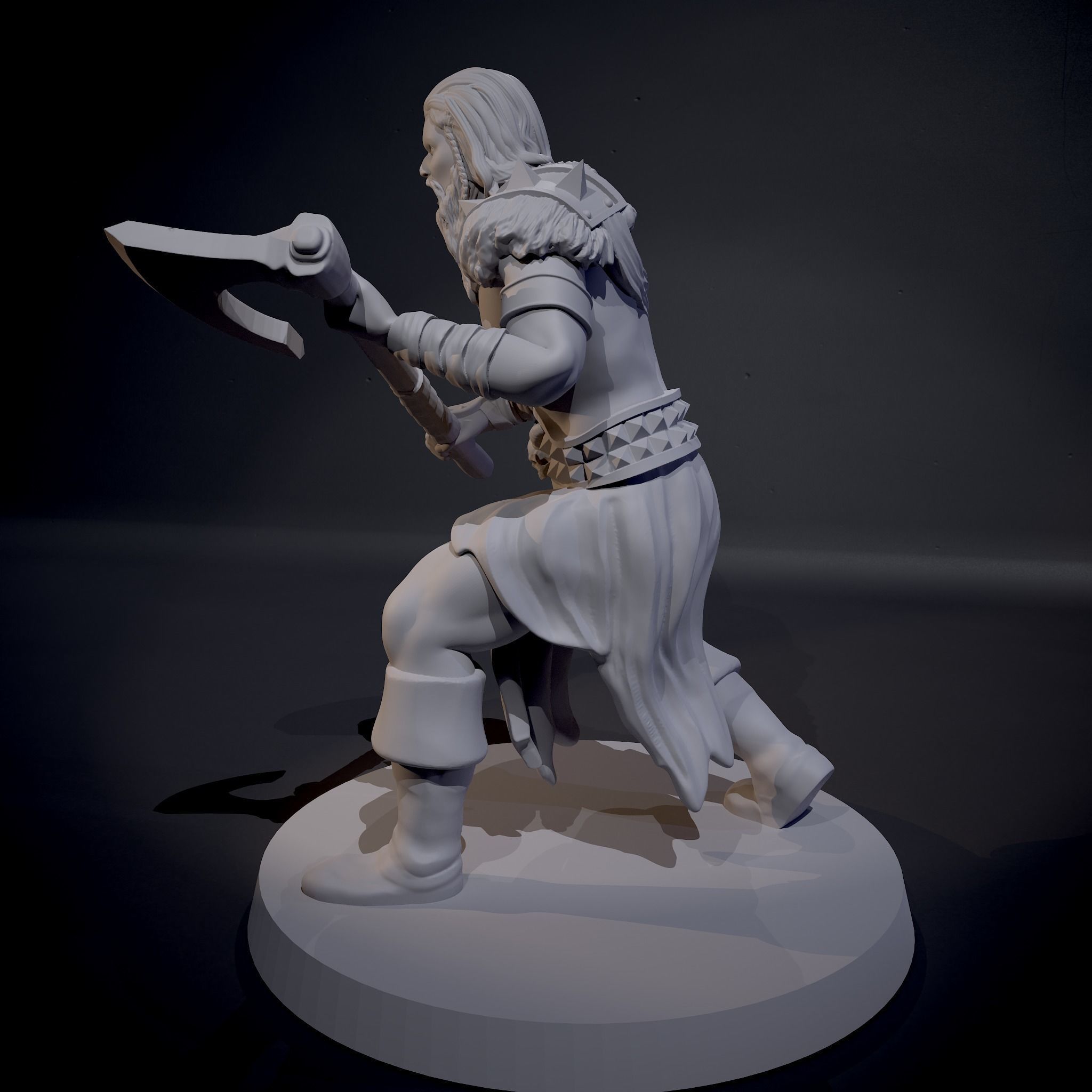 Male Barbarian Miniature 3D print model_3