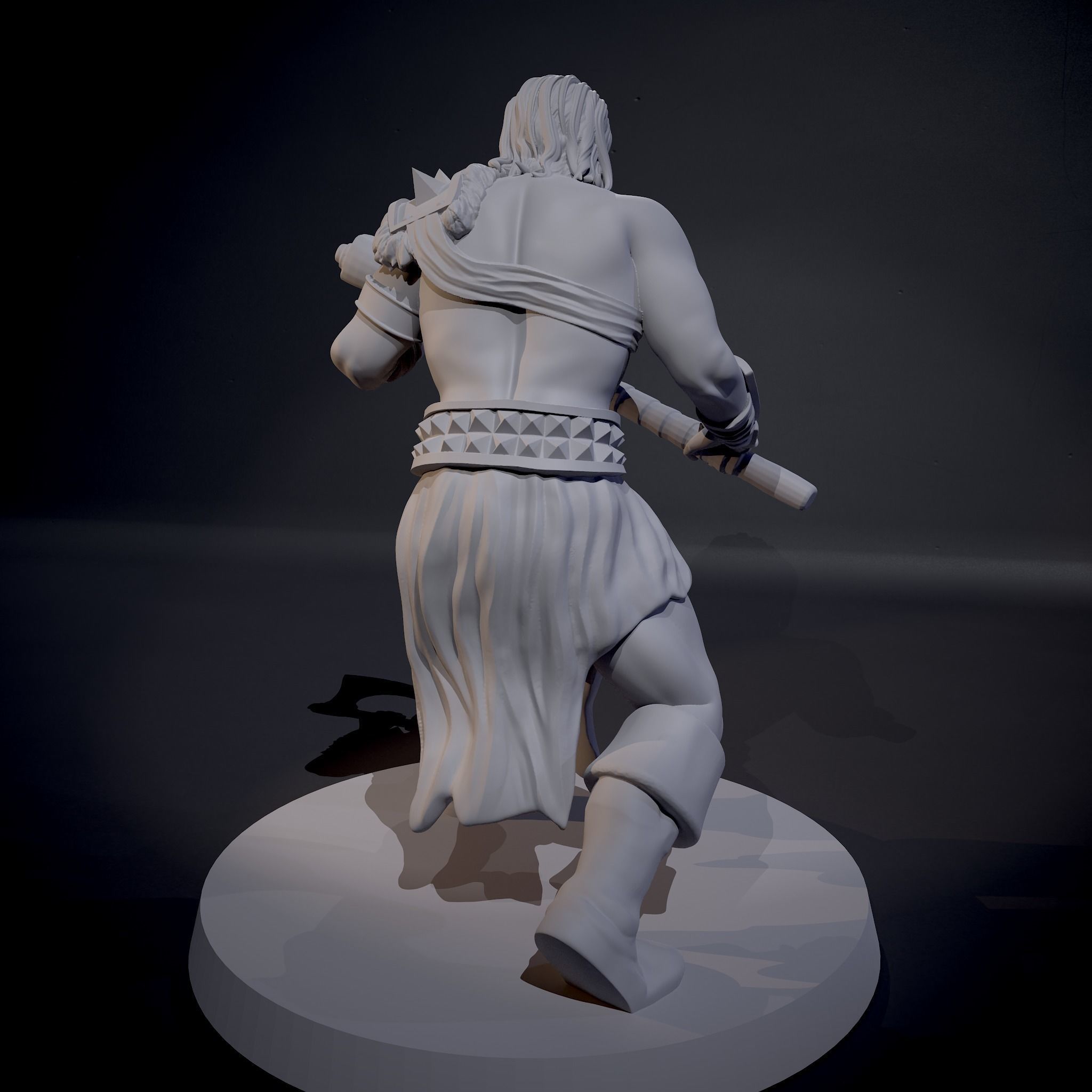 Male Barbarian Miniature 3D print model_5
