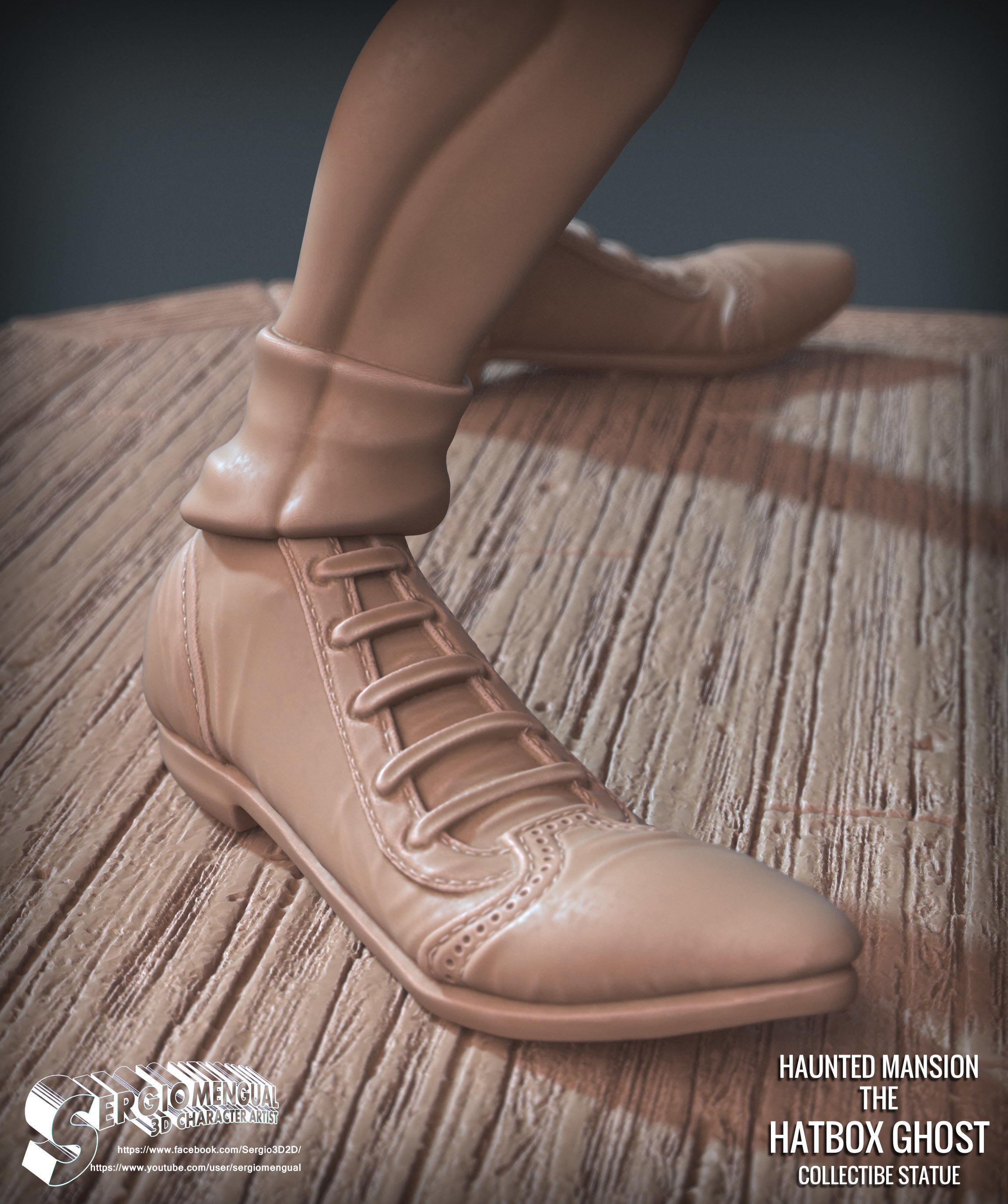 Disney Haunted Mansion The Hatbox Ghost 3D Printable Sculpt 3D print model_36