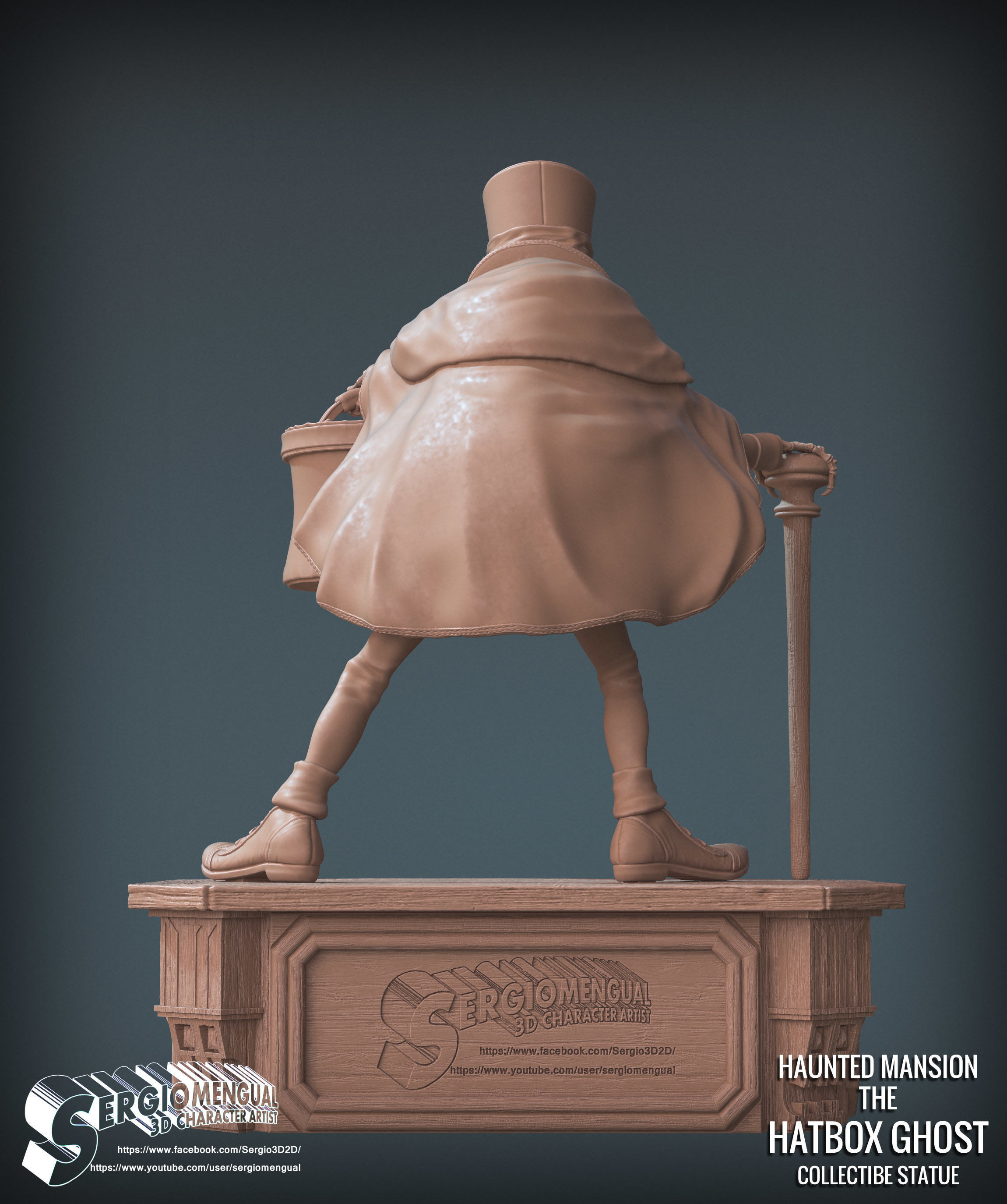 Disney Haunted Mansion The Hatbox Ghost 3D Printable Sculpt 3D print model_31