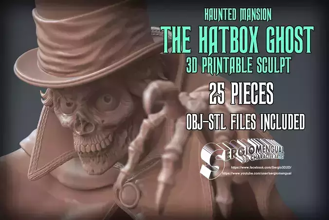 Disney Haunted Mansion The Hatbox Ghost 3D Printable Sculpt 3D print model