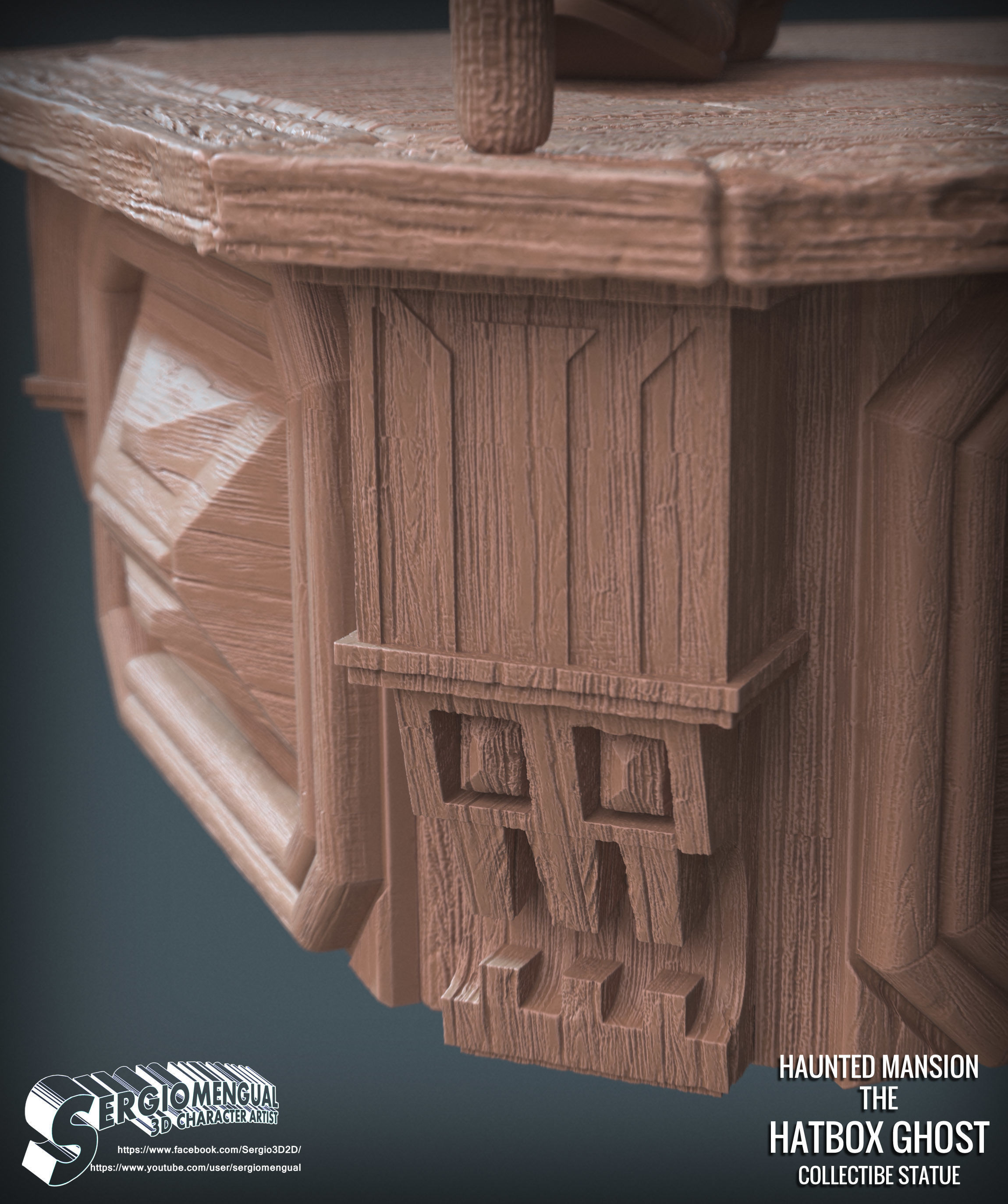 Disney Haunted Mansion The Hatbox Ghost 3D Printable Sculpt 3D print model_47