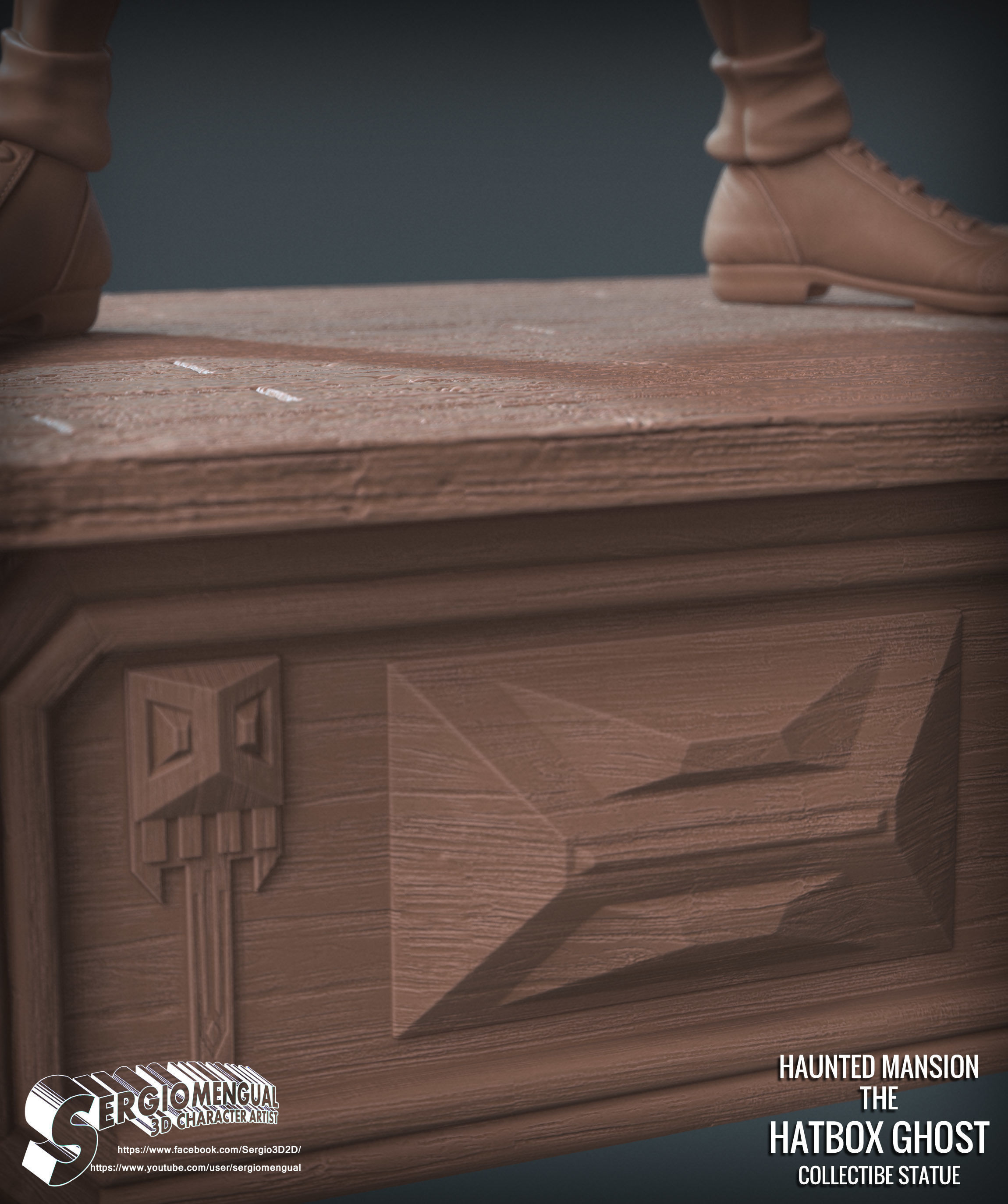 Disney Haunted Mansion The Hatbox Ghost 3D Printable Sculpt 3D print model_46