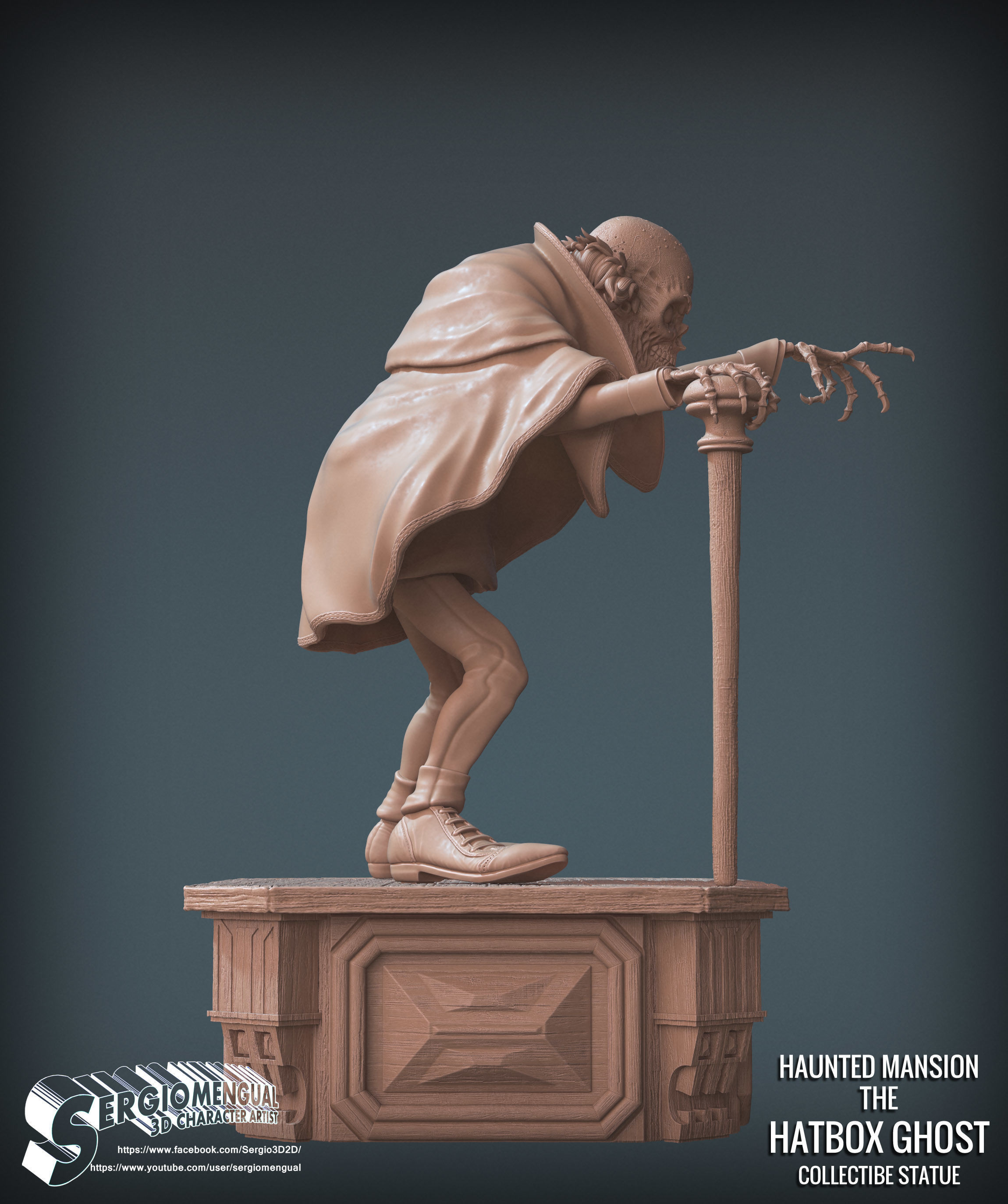 Disney Haunted Mansion The Hatbox Ghost 3D Printable Sculpt 3D print model_22