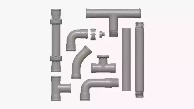 Plastic Pipes with Fittings Set