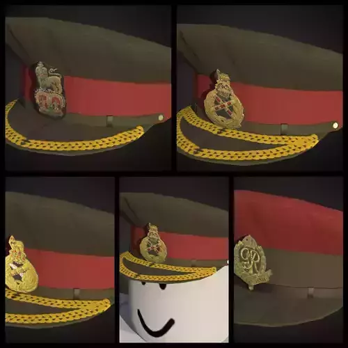 4 British ww2 military officier berets Low-poly 3D model