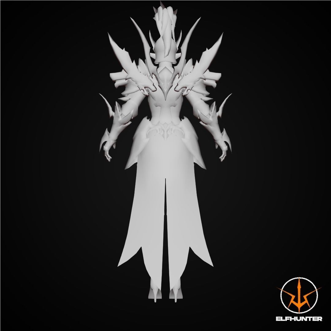 EXCLUSIVE ELF HUNTER EDITION RIGGED CHARACTER ELF WOLFKNIGHT Low-poly 3D model_8