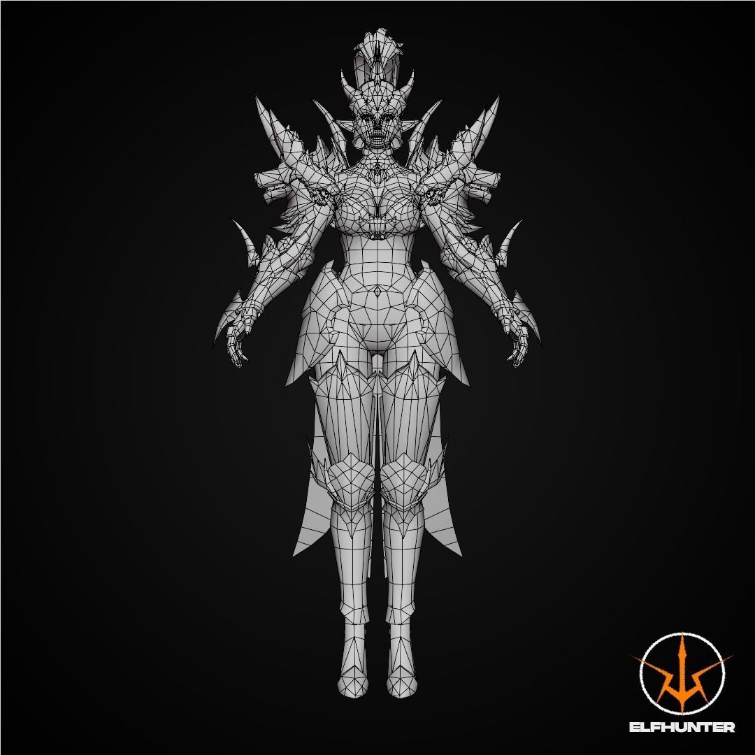EXCLUSIVE ELF HUNTER EDITION RIGGED CHARACTER ELF WOLFKNIGHT Low-poly 3D model_10