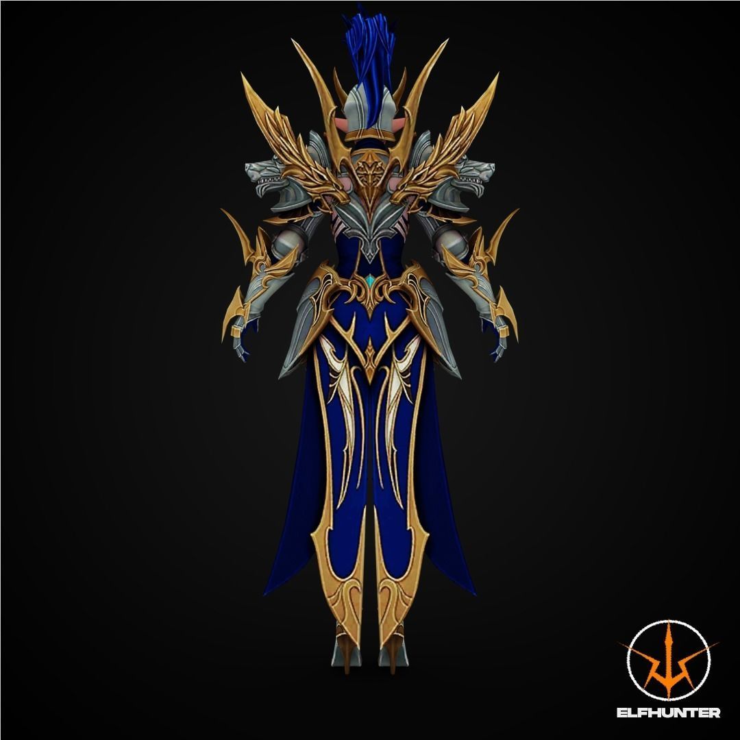 EXCLUSIVE ELF HUNTER EDITION RIGGED CHARACTER ELF WOLFKNIGHT Low-poly 3D model_4
