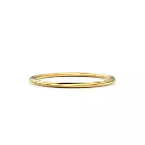Solid Gold Wedding Band 1mm Width Stacking Minimalist Ring 